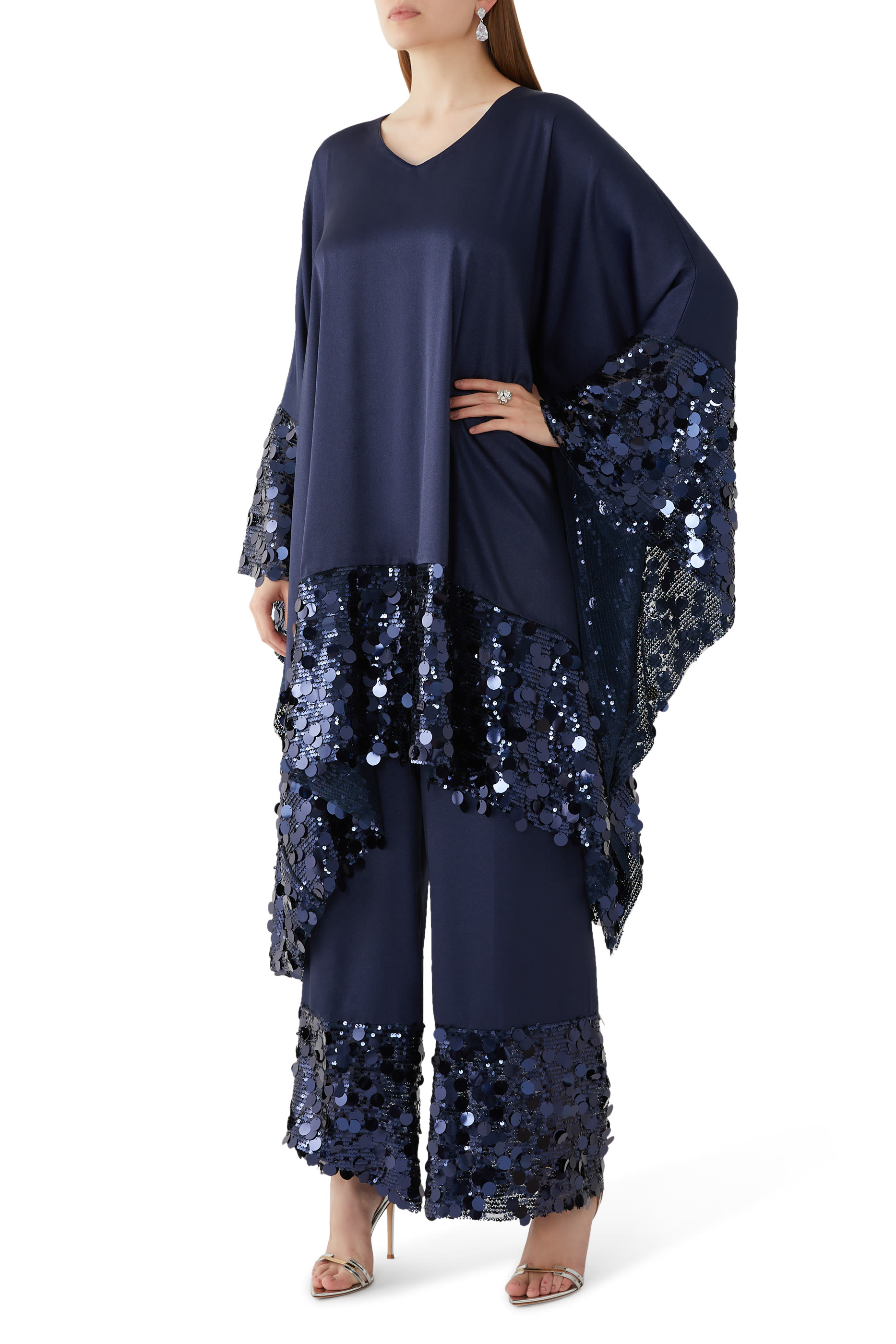 Dreamy Sequin Trim Kaftan