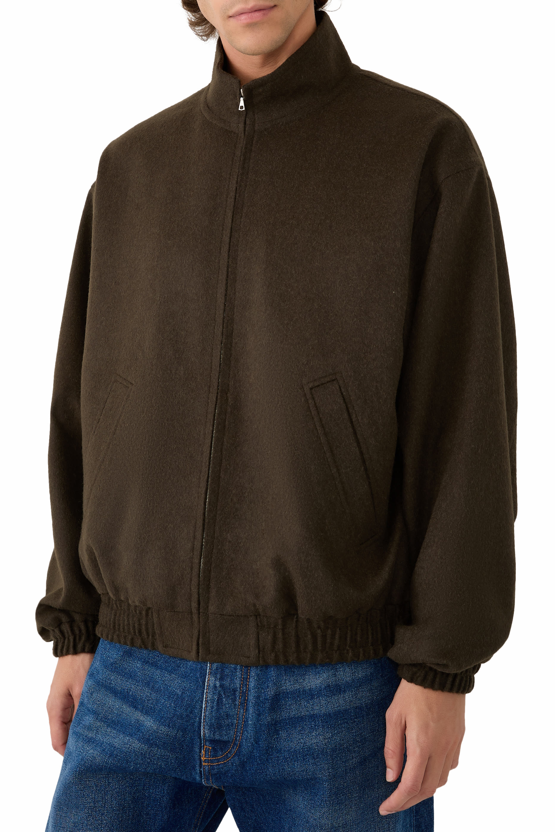 Baby Camel Flannel Zip Blouson