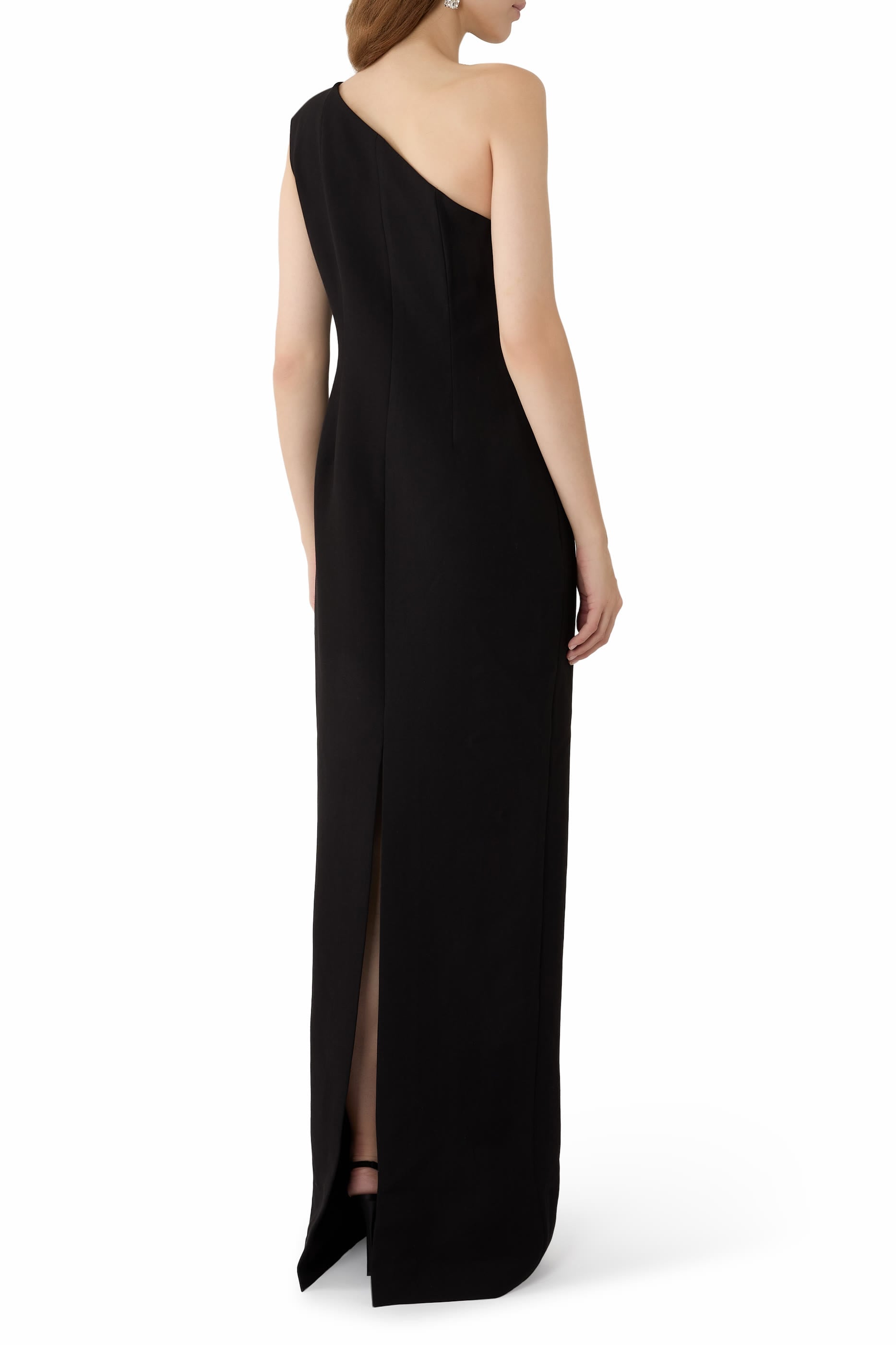 Asymmetric Diamante Contrast Column Dress