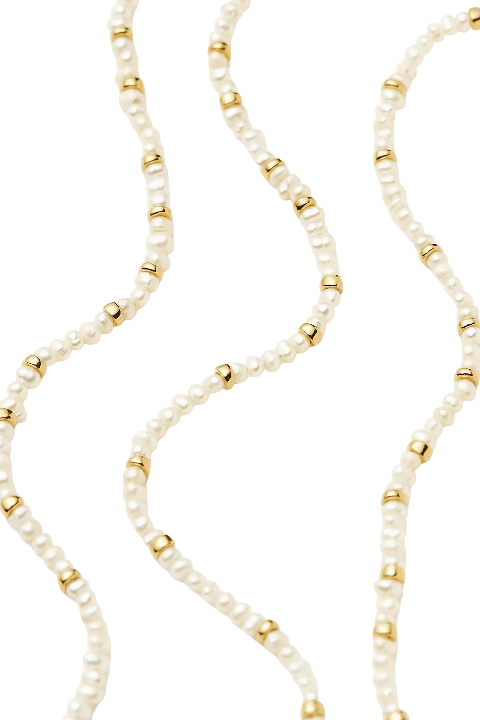 Micro Pearl Beaded Bracelet, 18ct Recycled Gold Plating on Brass & Micro Pearls