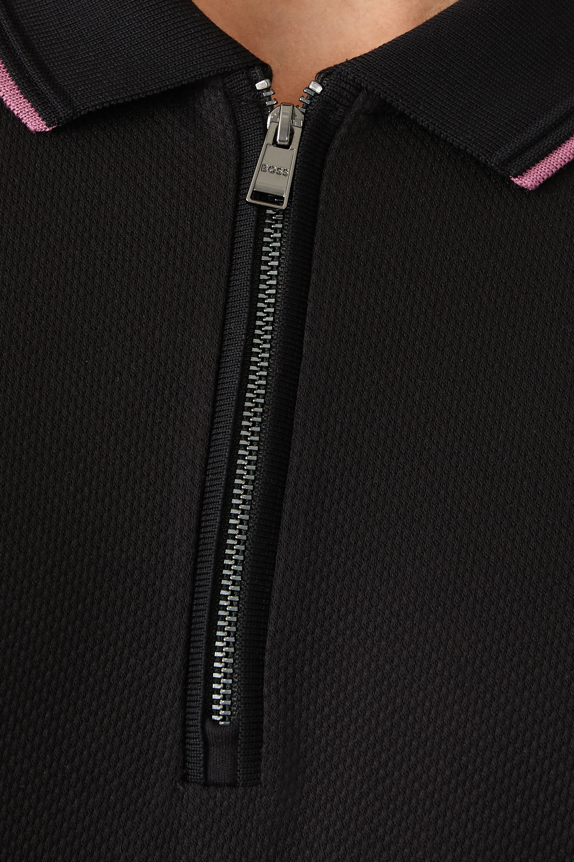 Structured-Cotton Polo Shirt with Zip Placket