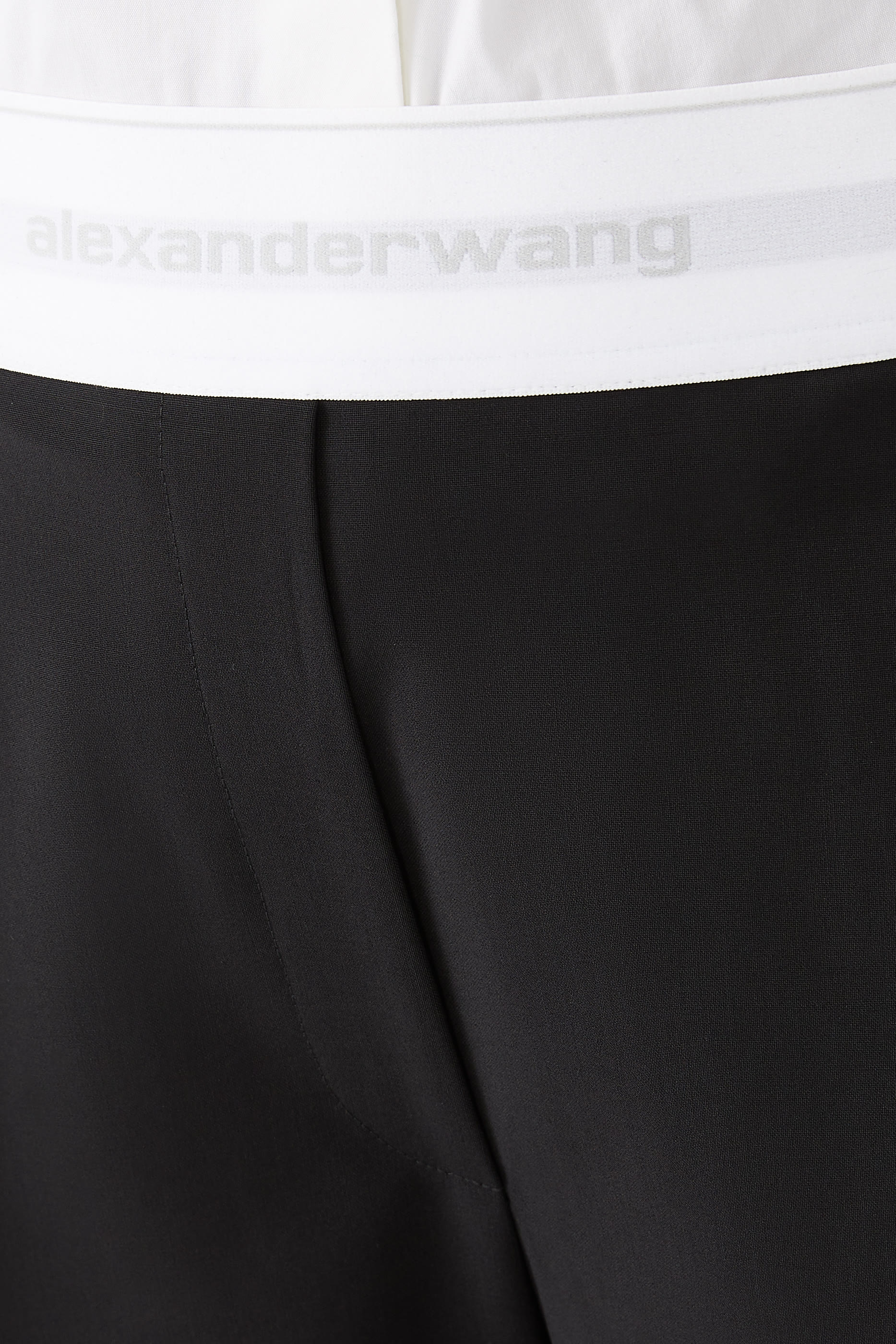 High Waisted Pleated Pant with Logo Elastic