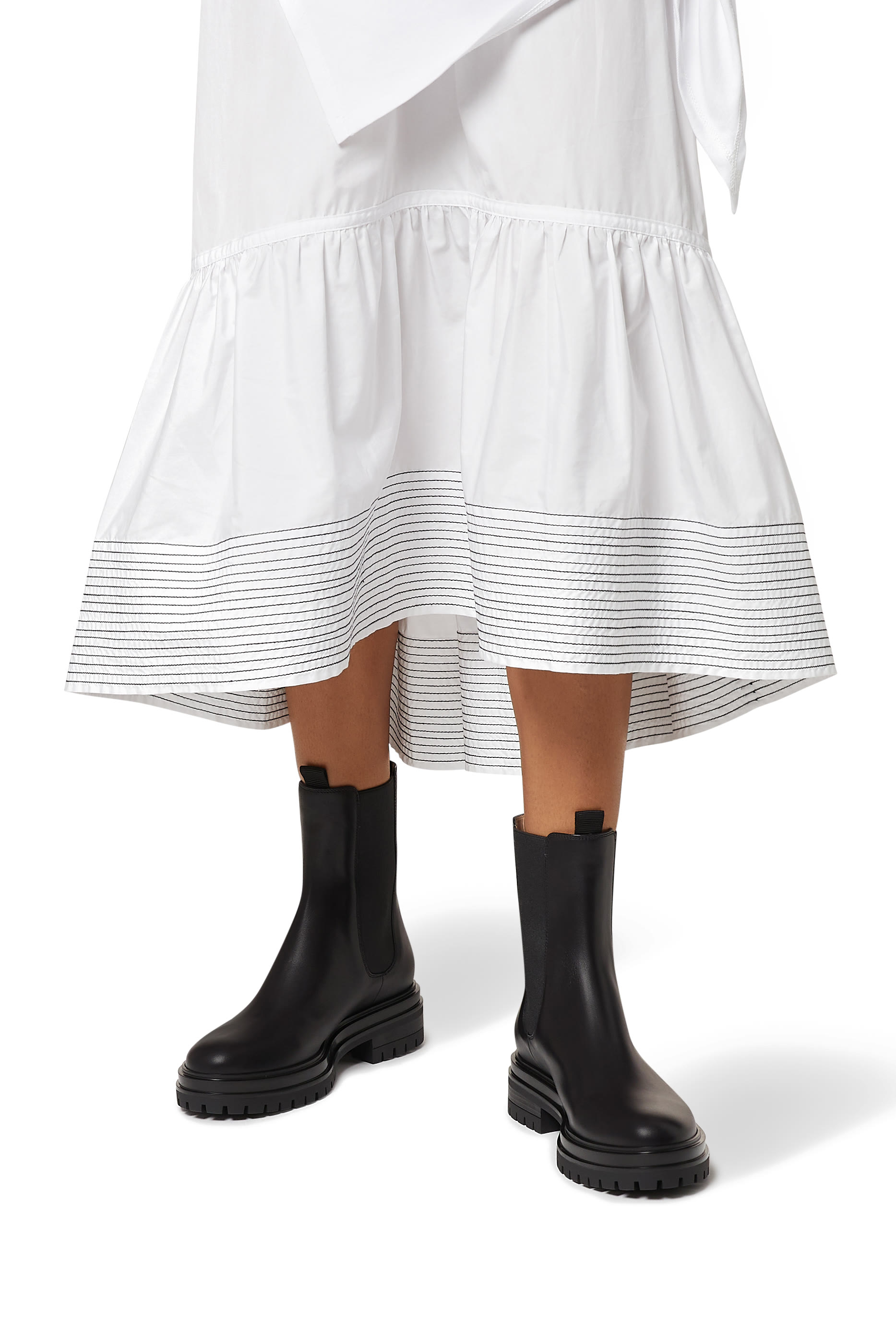 Chunky Chelsea Leather Boots