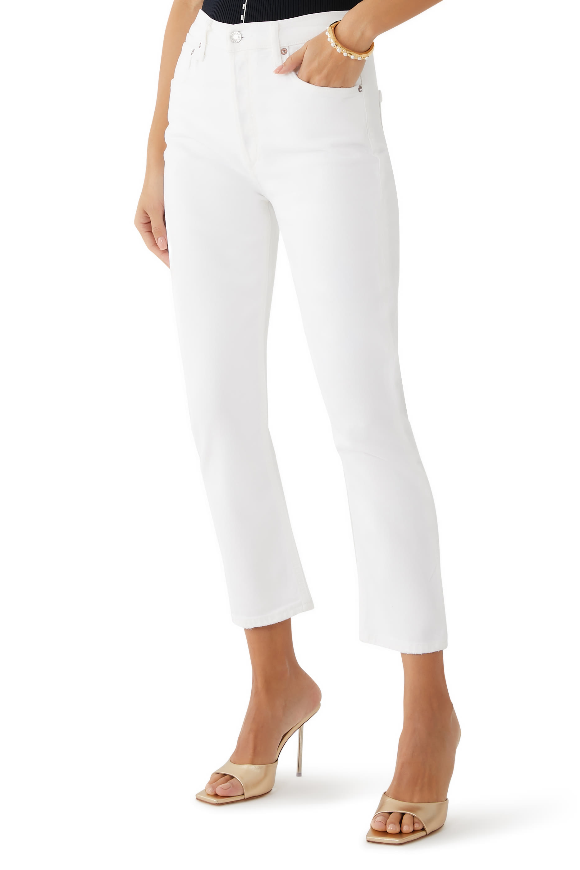 Riley High Rise Straight Crop Jeans