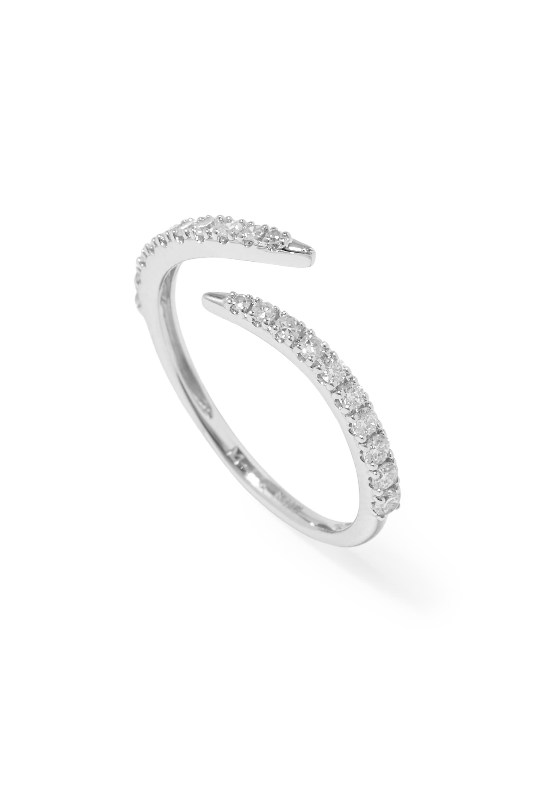 Fine Open Claw Ring, 14K White Gold & Diamond