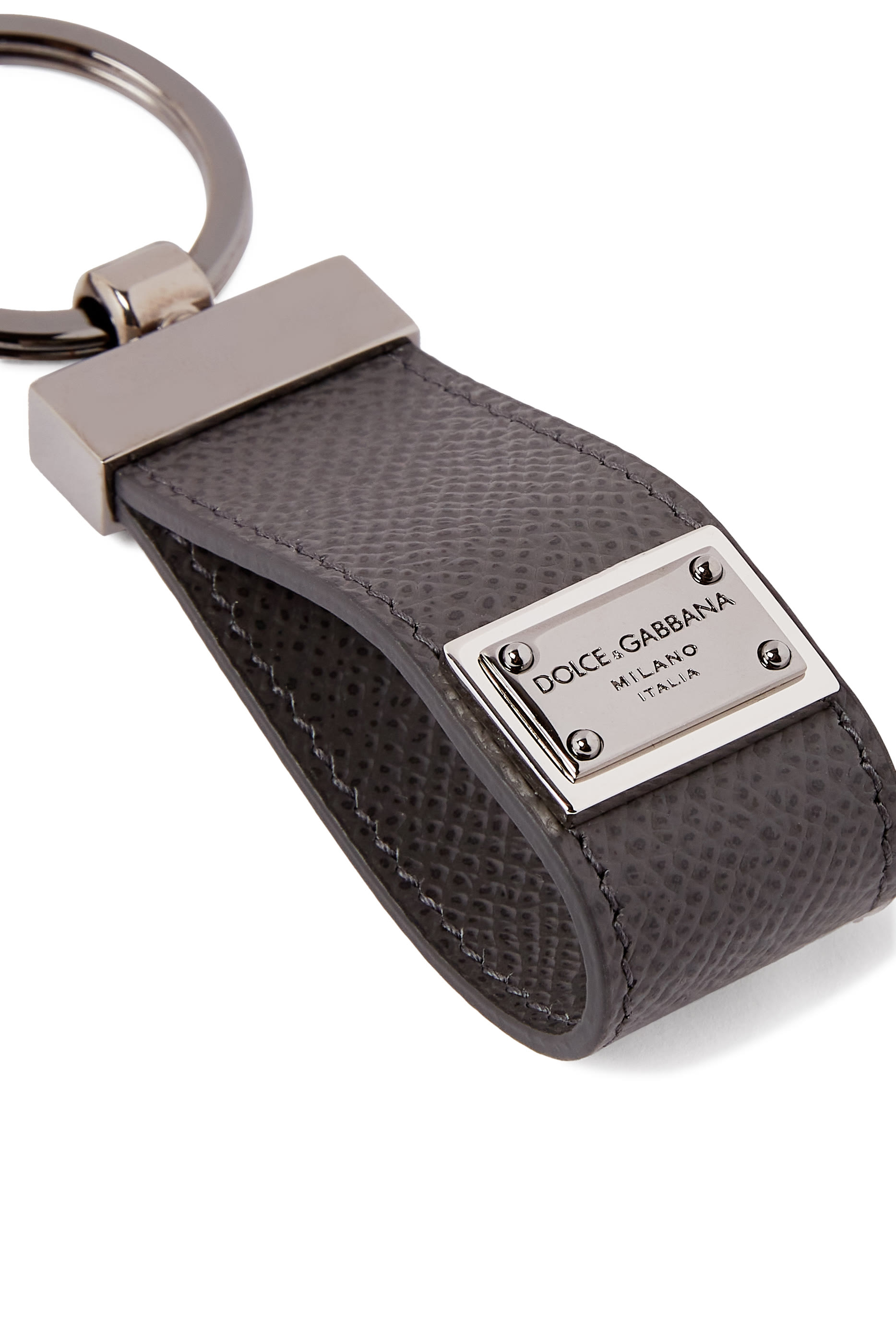 Logo Tag Calfskin Key Chain
