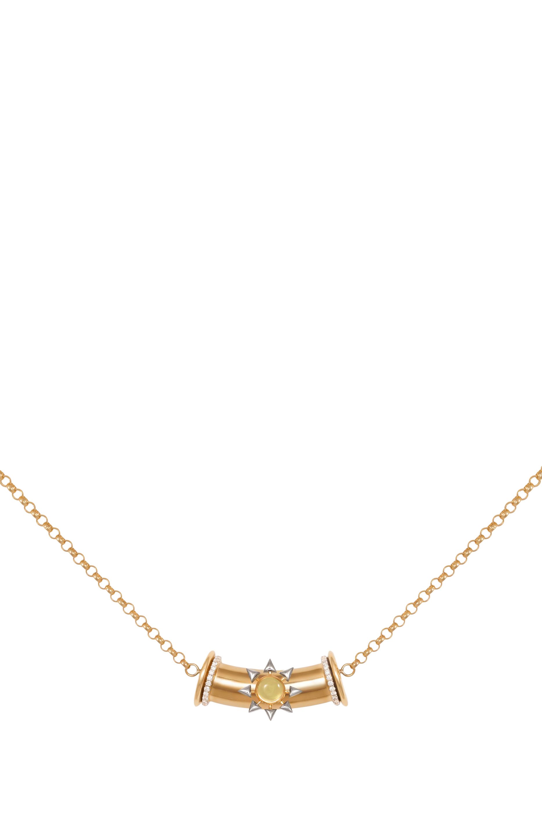 Warrior Star Necklace, 18k Yellow Gold & Citrine, Diamonds