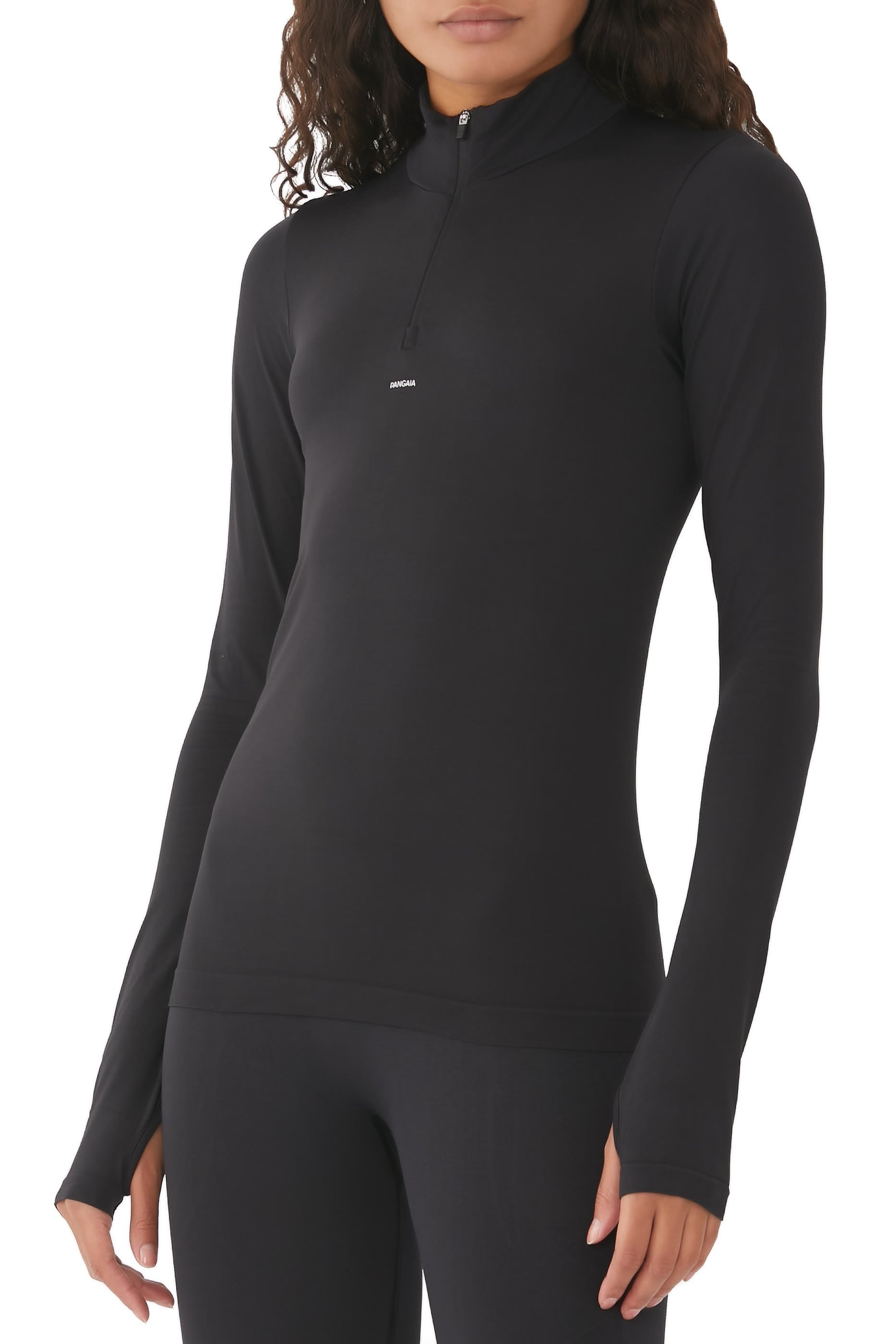 Seamless Plant-Stretch Zipped Long Sleeve Top