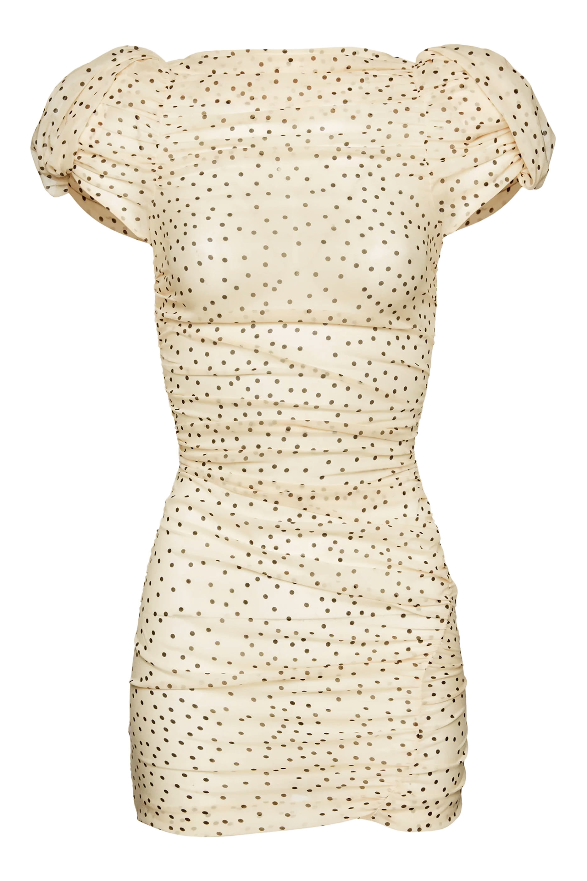  Puff Sleeve Mini Dress in Dots 