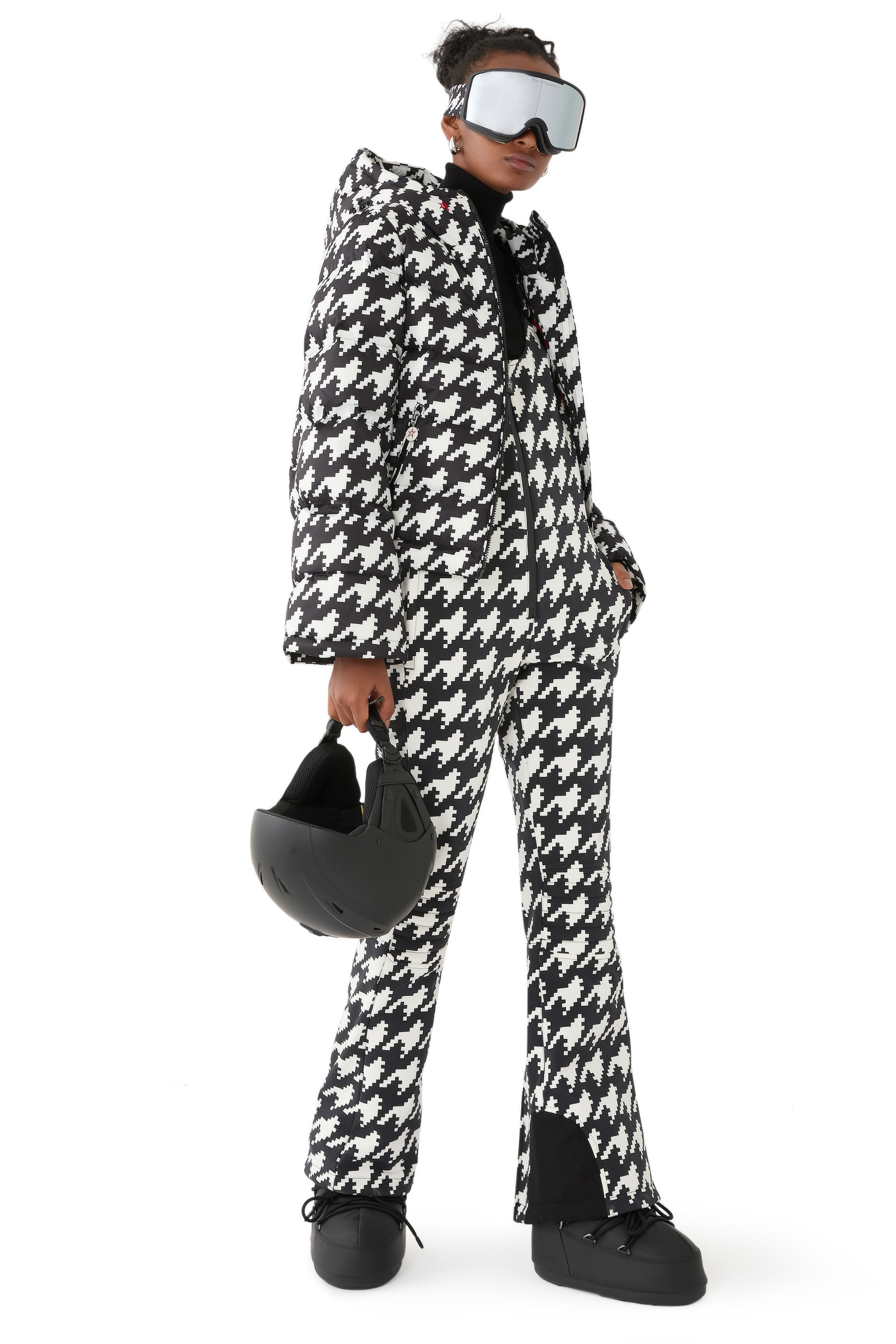 Houndstooth Bib Ski Suit