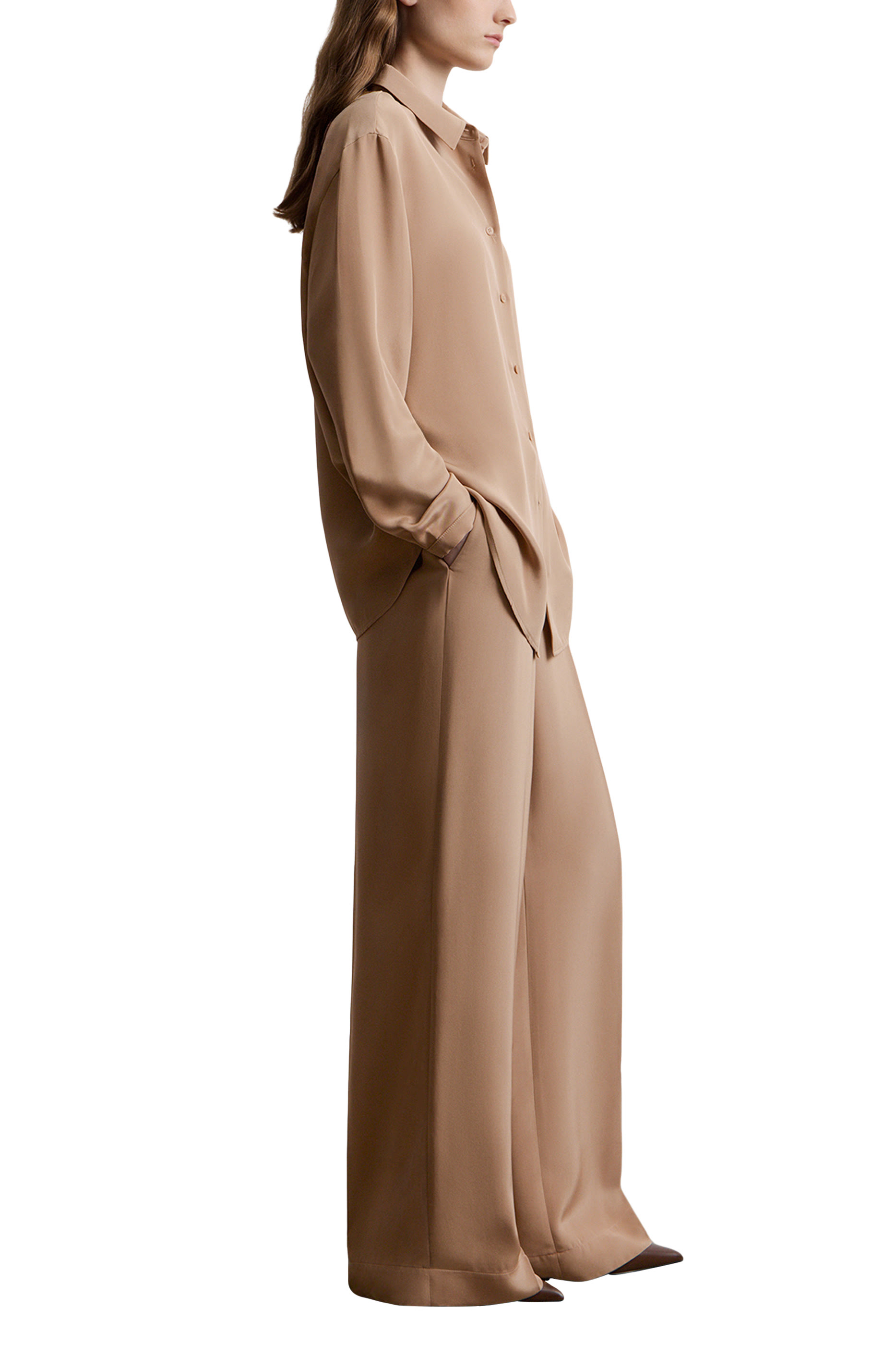  Relaxed Mulberry Silk Trousers 