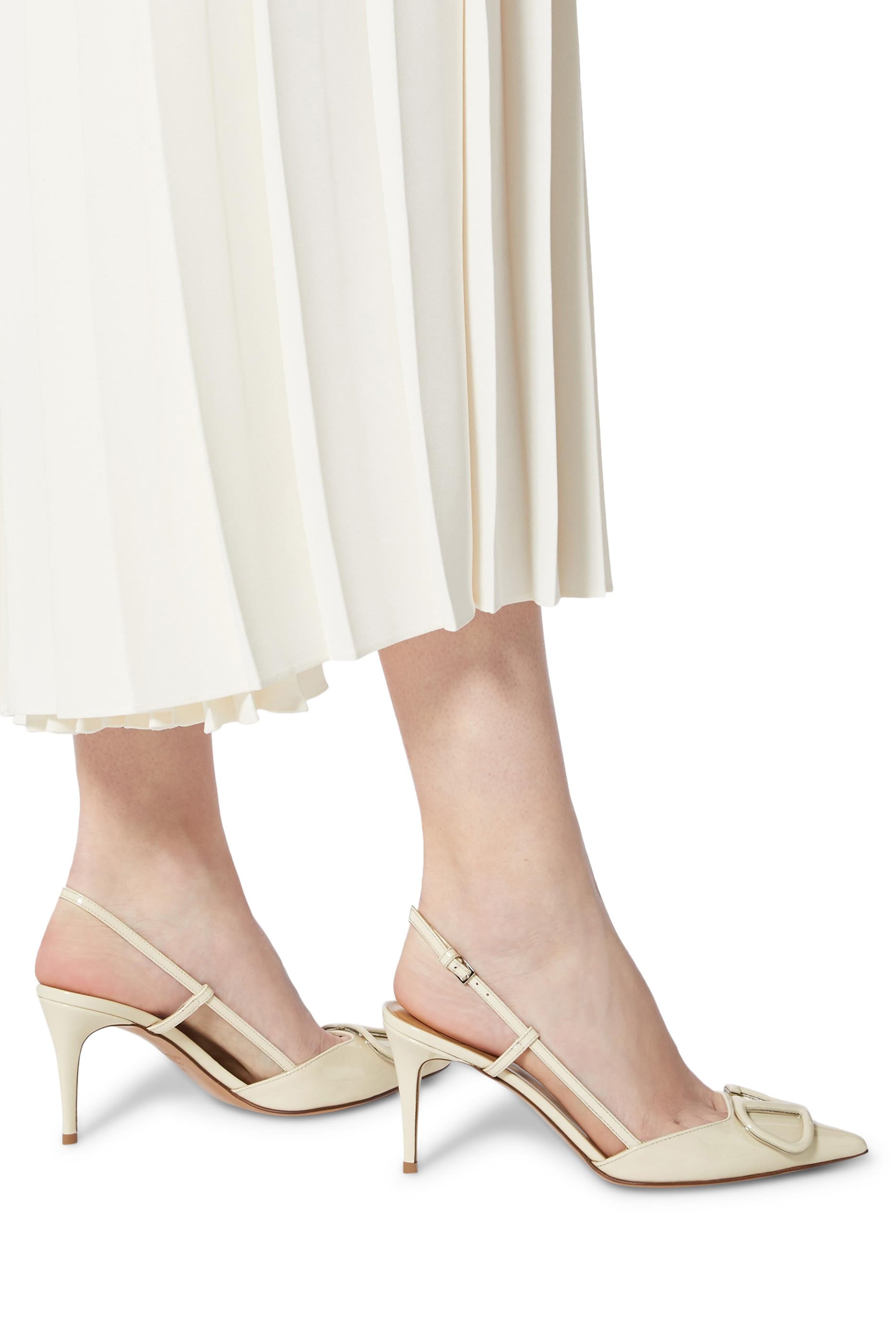 VLogo Signature 80 Slingback Leather Pumps