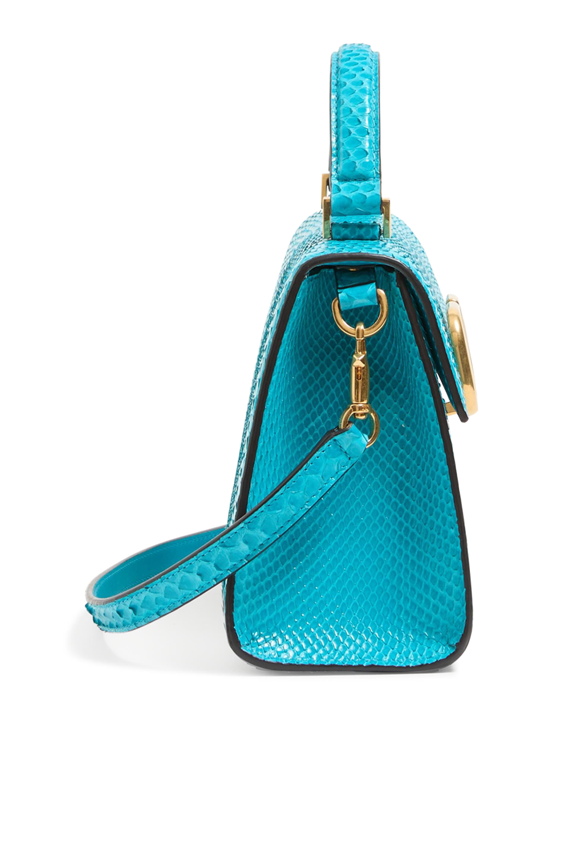 Small VSling Top Handle Python Leather Bag