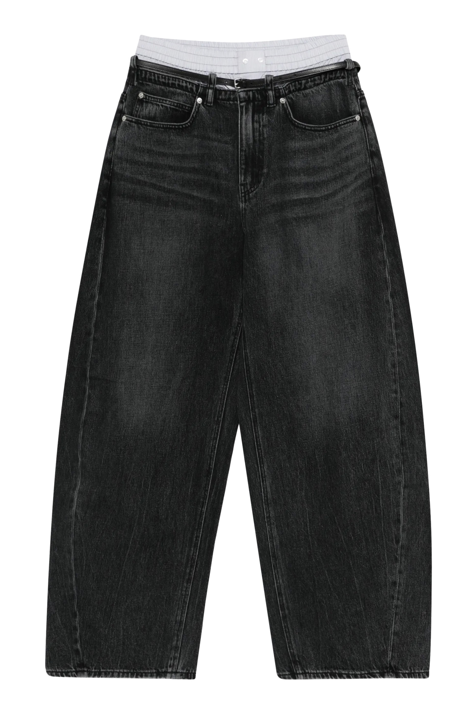 Belt-Loop Belted Jeans