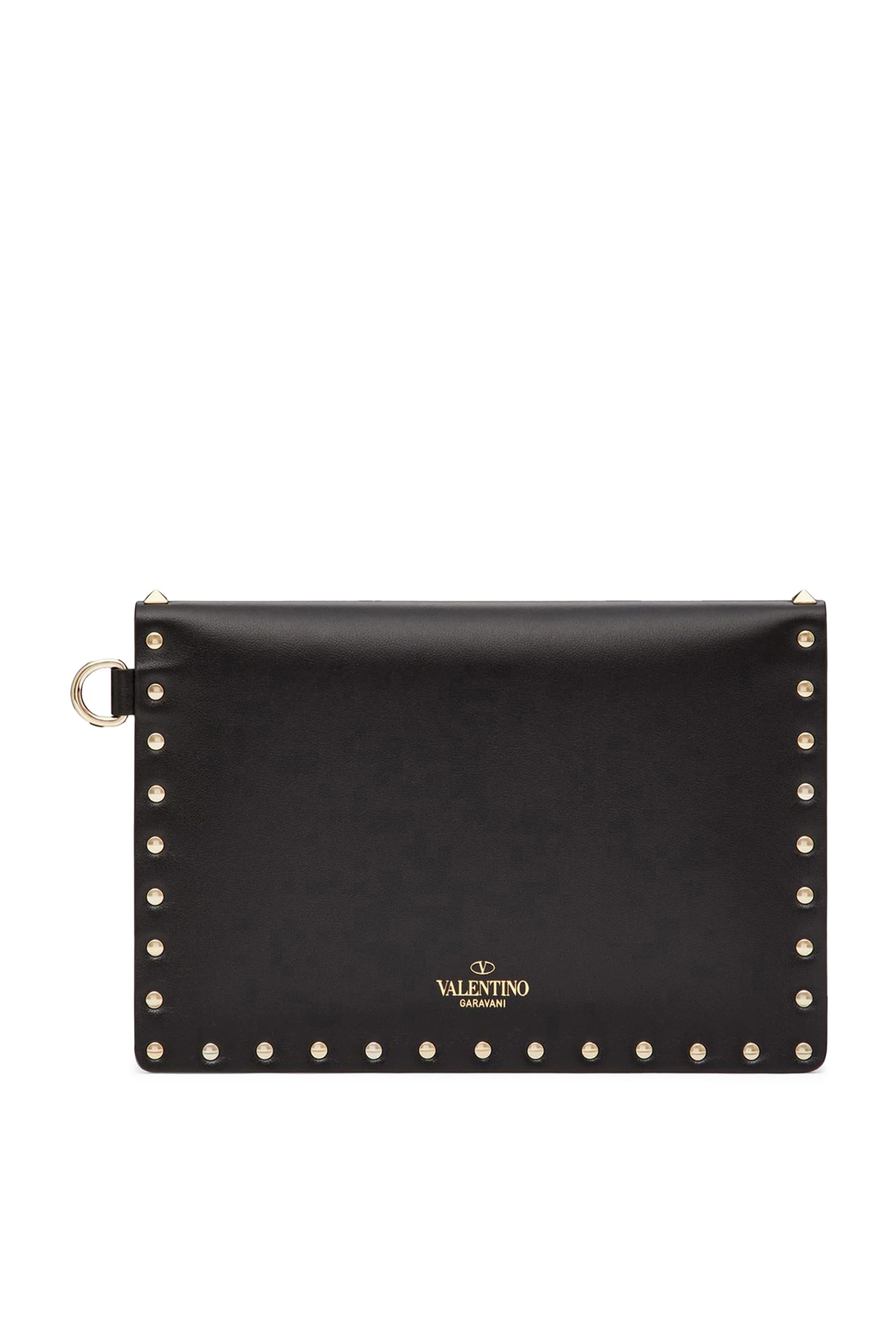  Rockstud Grainy Calfskin Pouch
