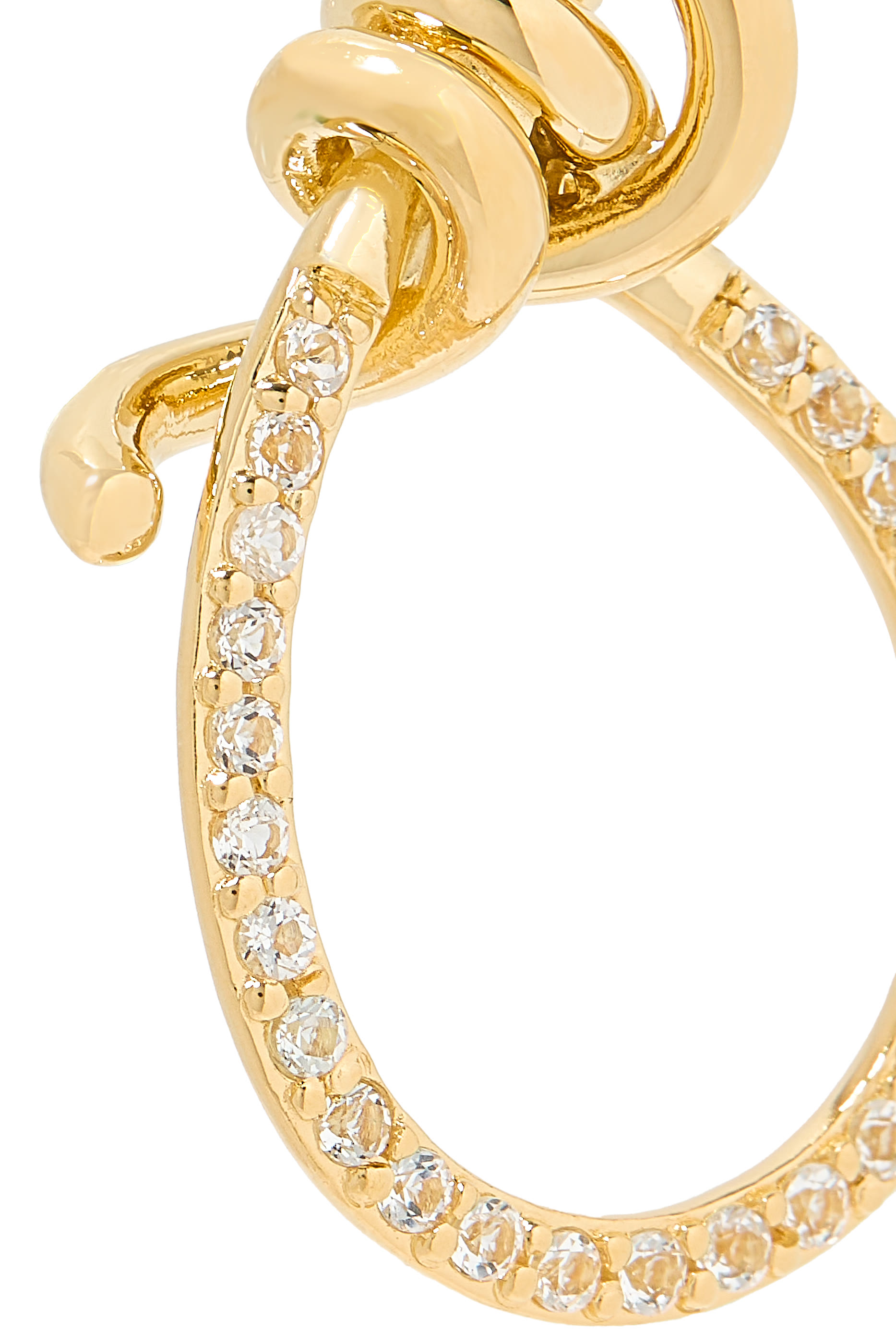 Notsobig Earrings, 18K Yellow Gold Vermeil on Recycled Sterling Silver & White Topaz