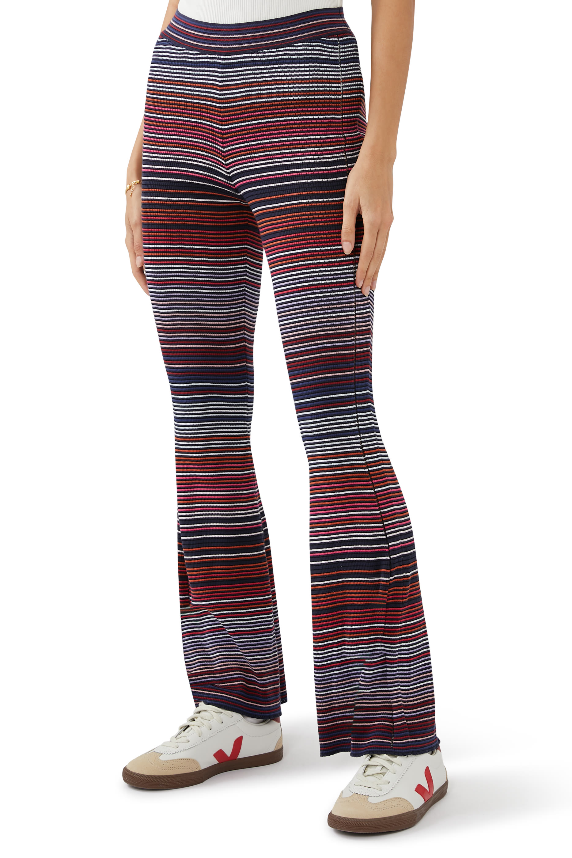 Striped Cotton Flare Pants