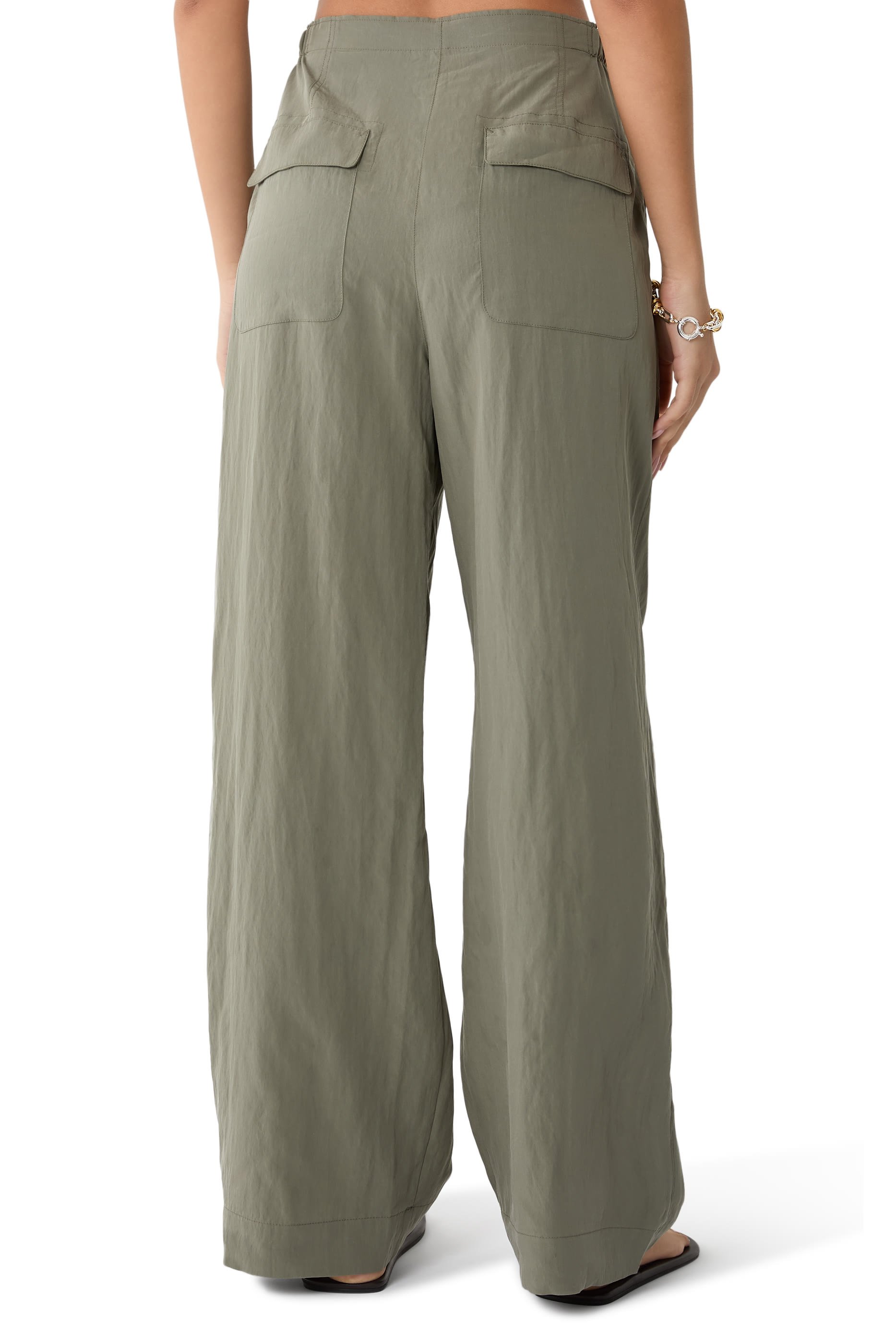 Mid-Rise Utility Drawstring Pants