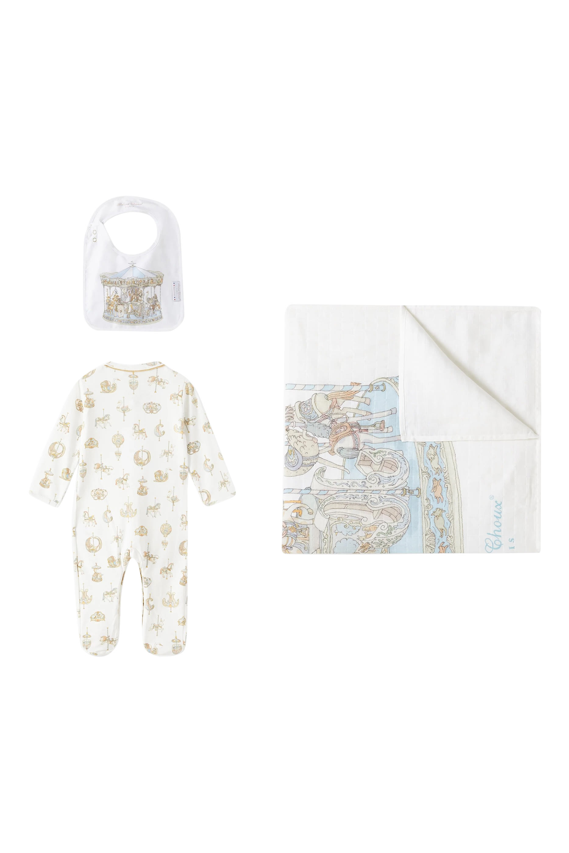 Kids Carousel Print Playsuit Gift Set
