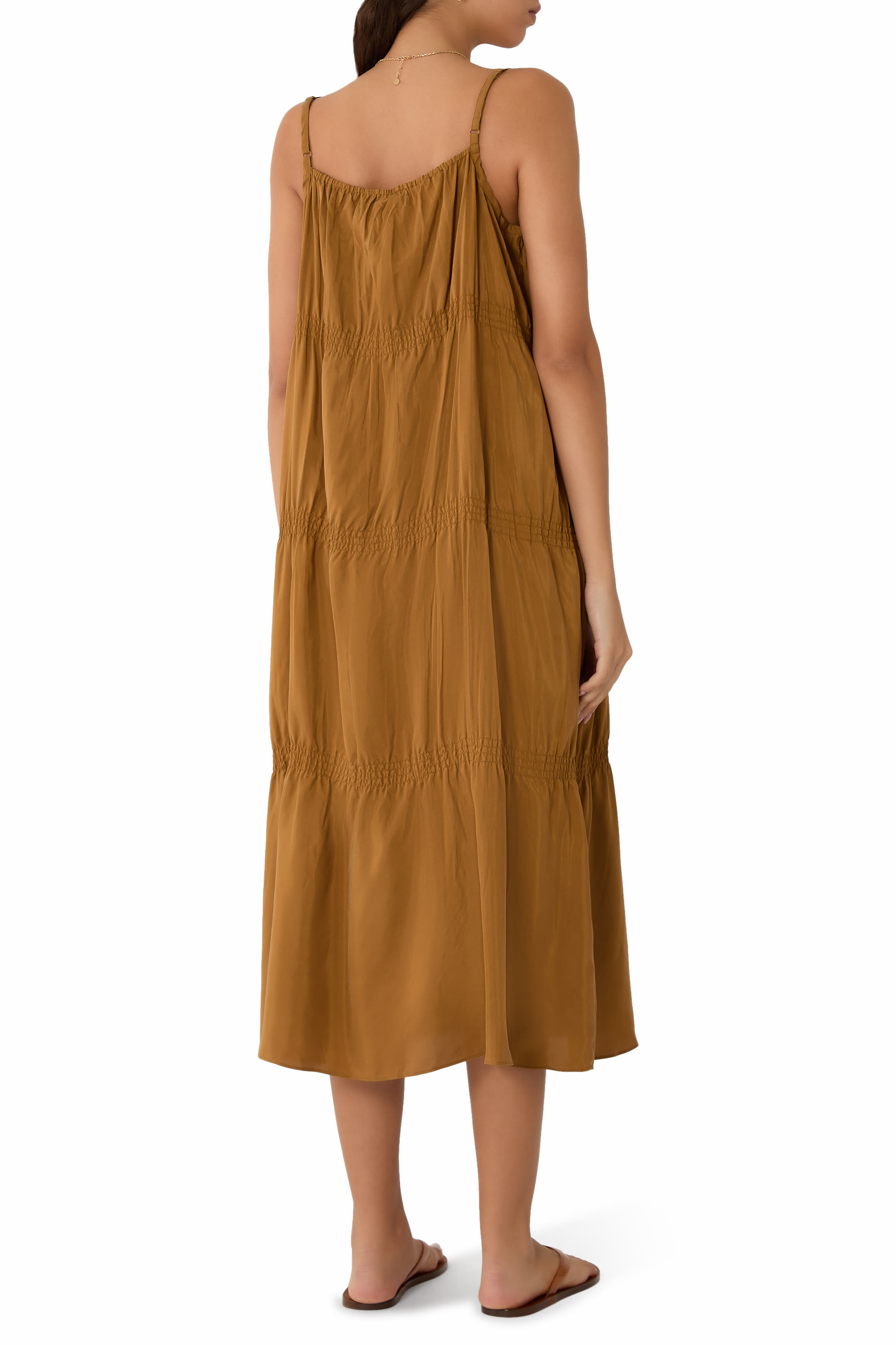 Washed Silk Smocked Cami Dress 