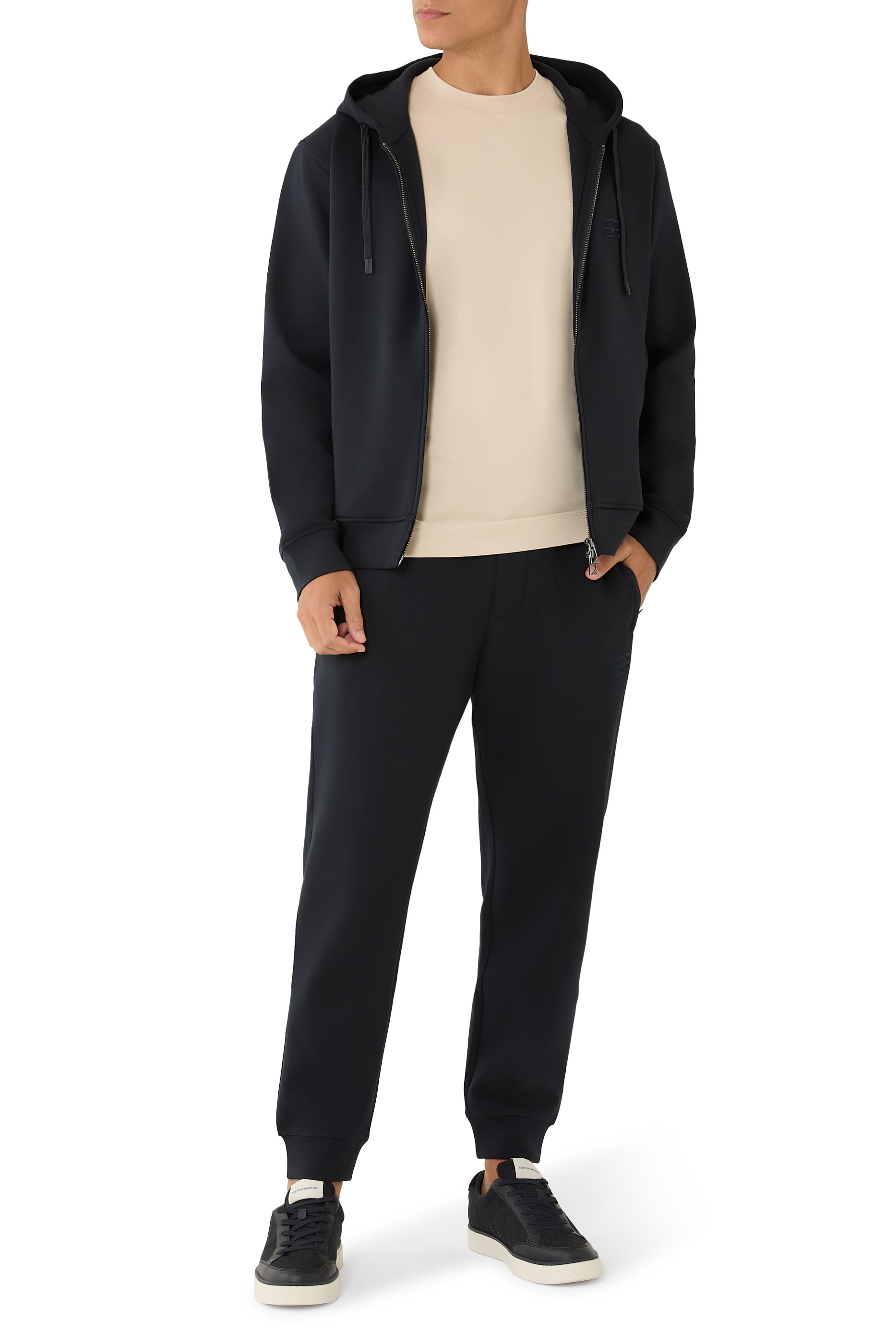 Embroidered EA Logo Zip-Up Hoodie