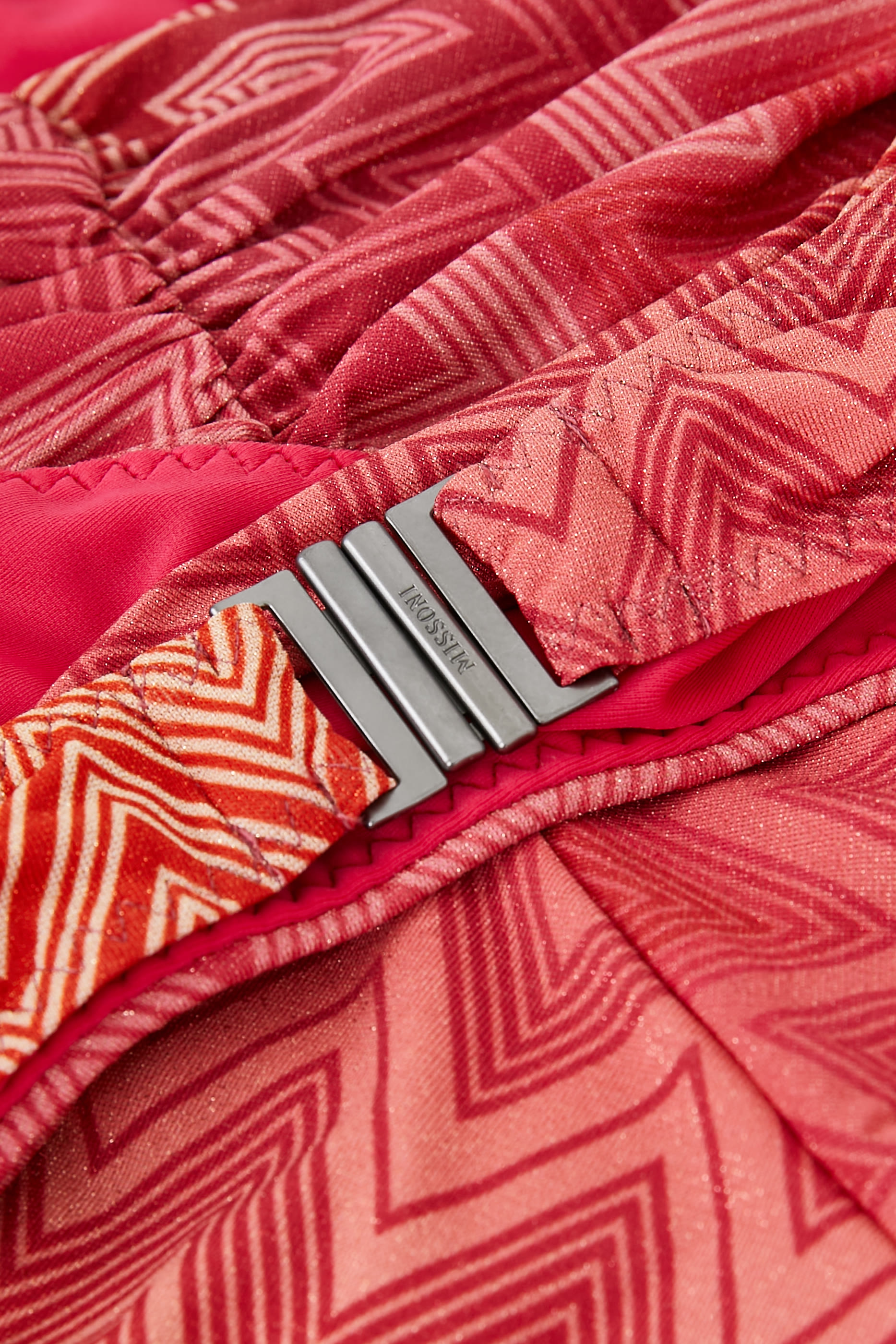 Mare Chevron Lycra Lurex Bandeau Tie Bikini Set