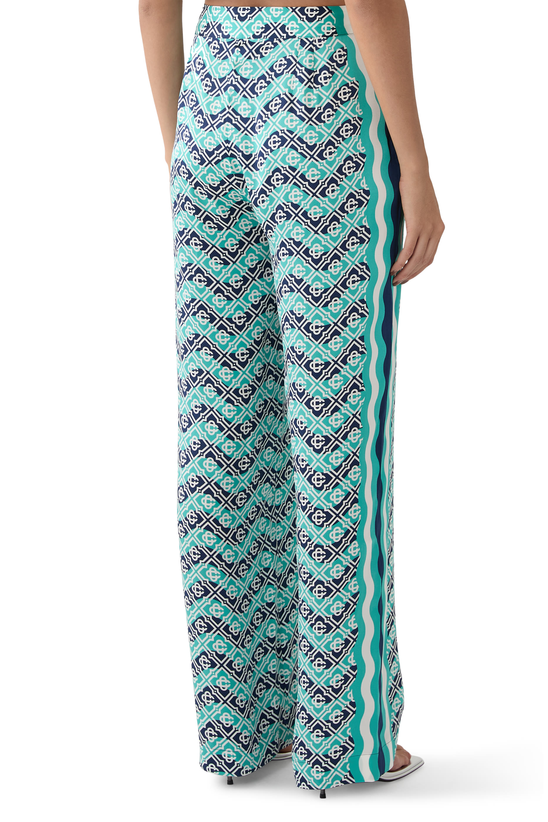 Monogram Wave Silk Trousers