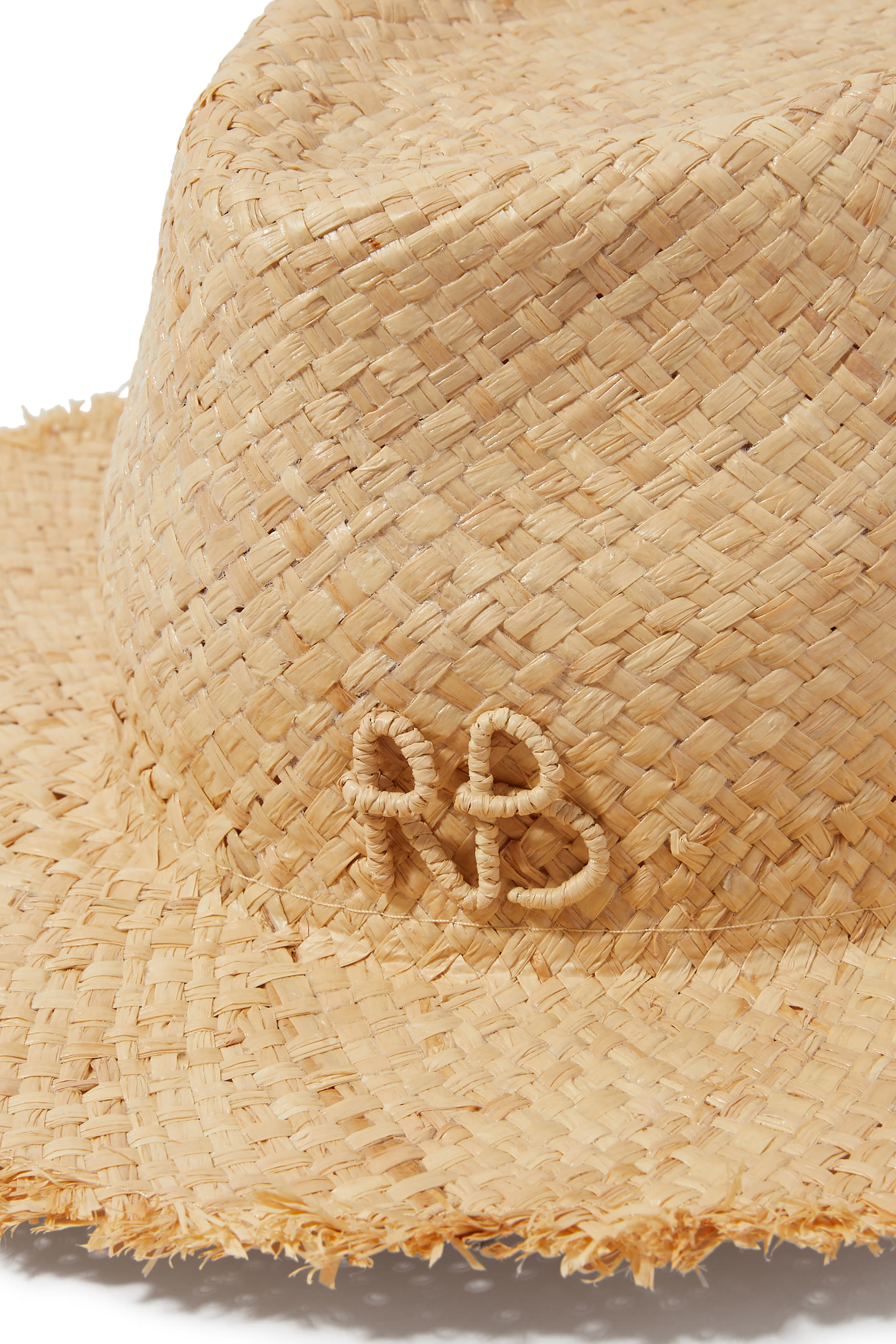 Pearl Chain Frayed-Brim Fedora Hat