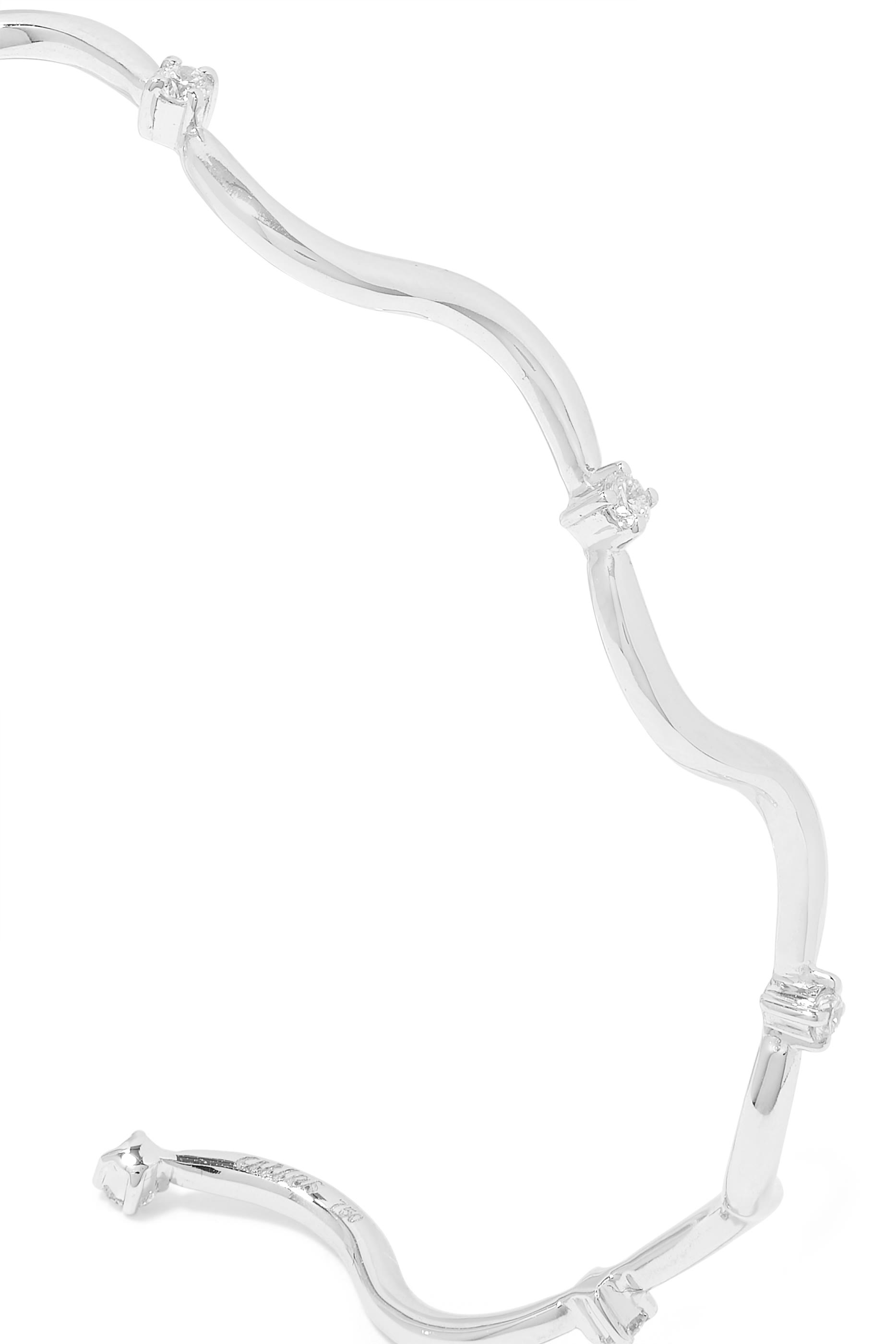 Wave Bracelet, 18k White Gold & Diamond