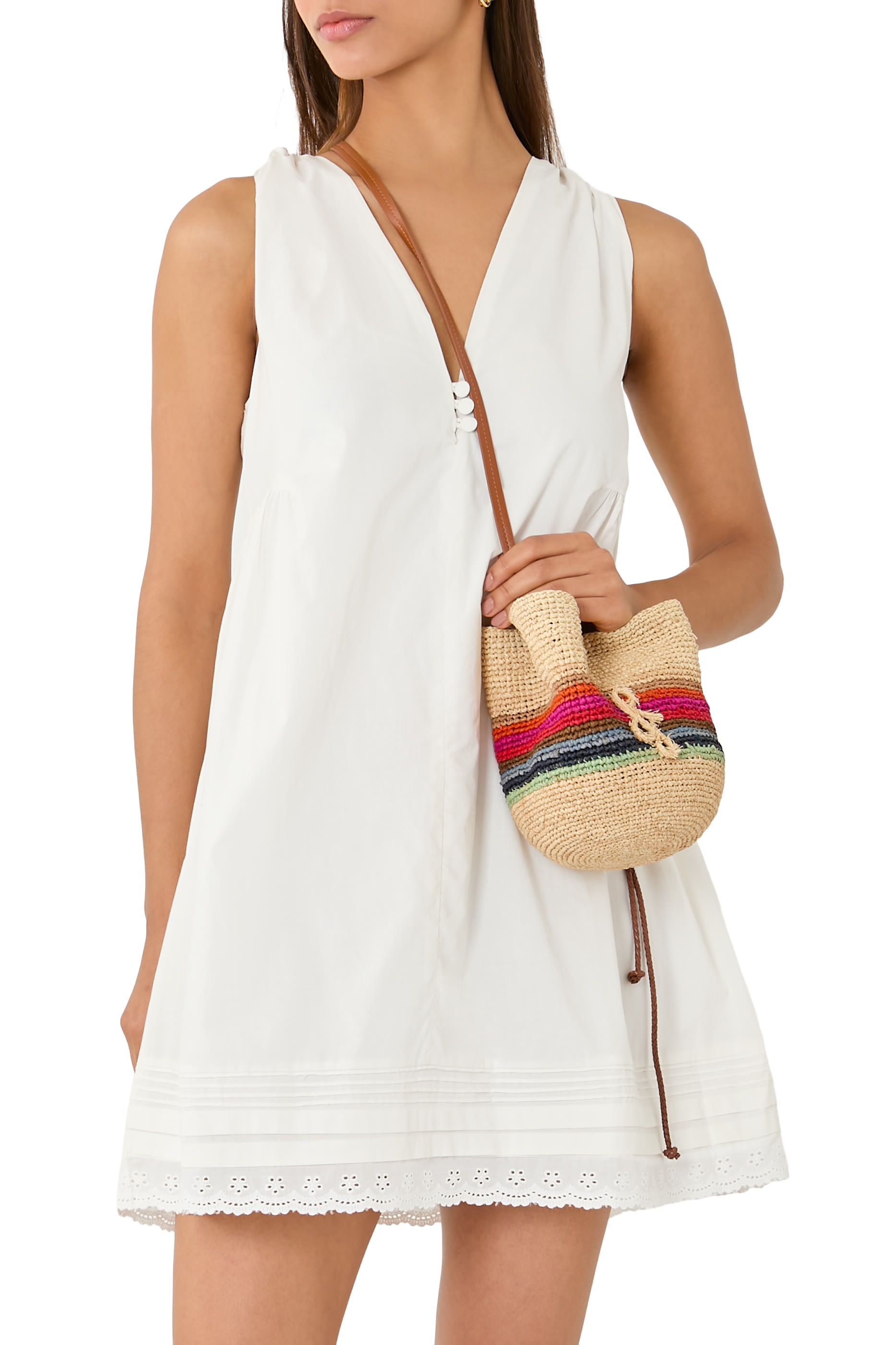 Striped Pouch Bag