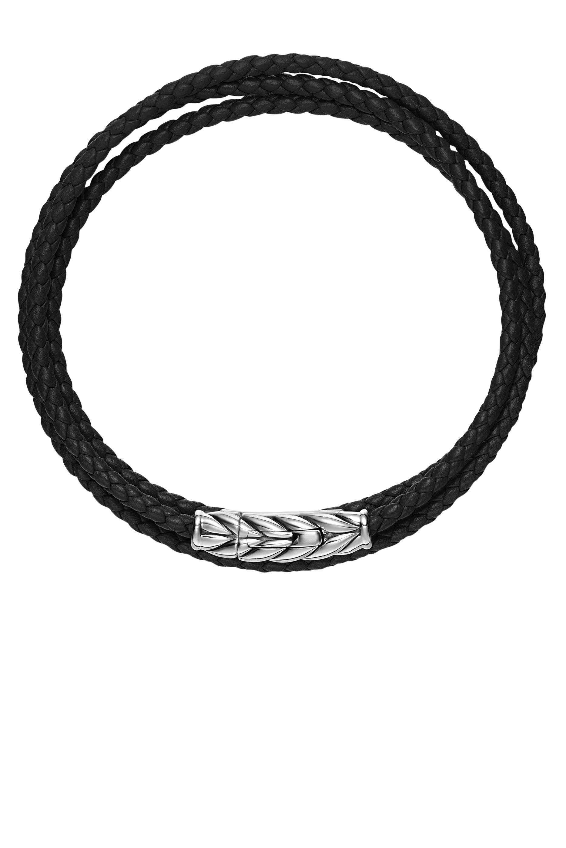 Chevron Triple Wrap Bracelet, Leather & Sterling Silver