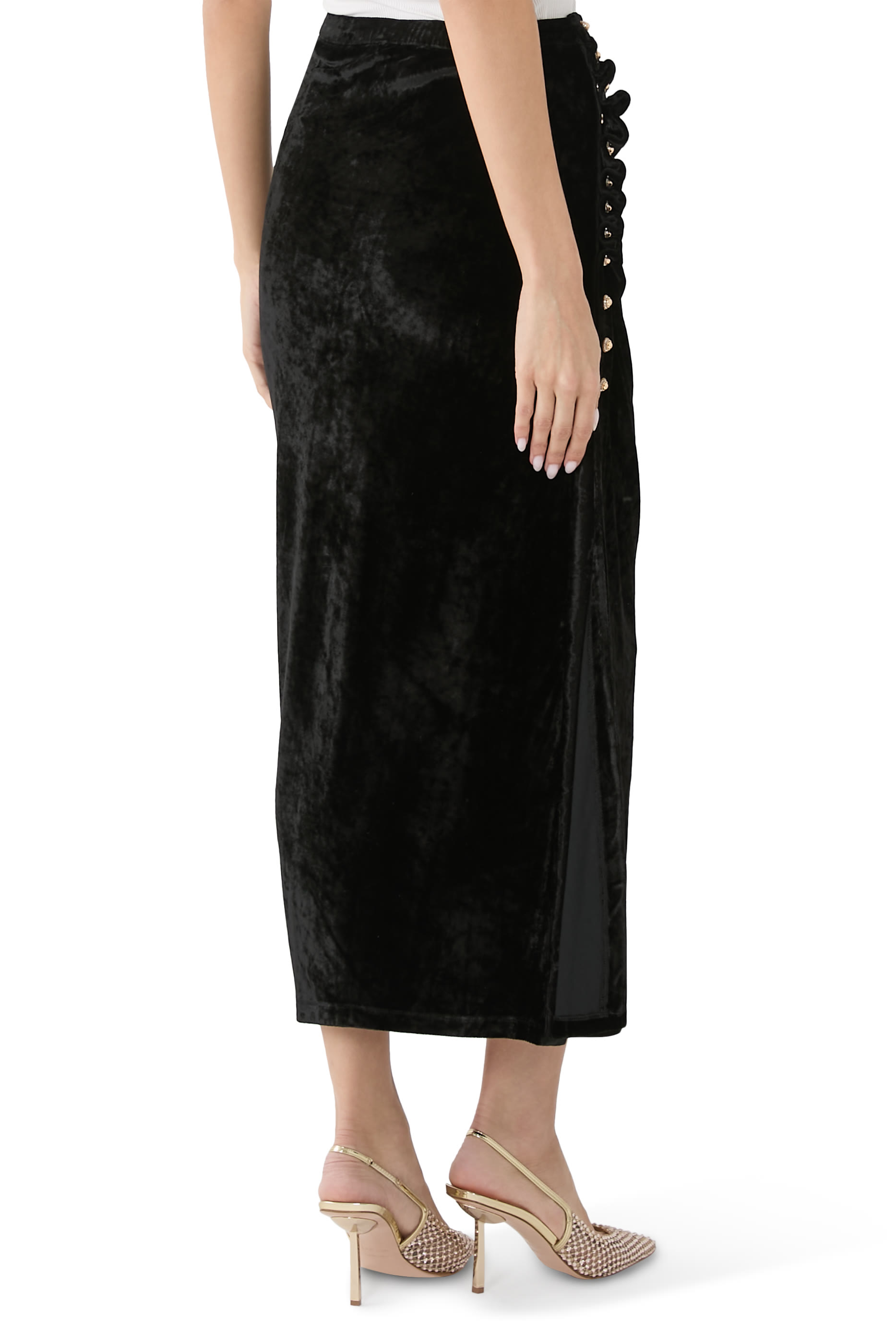 Long Draped Skirt in Velvet