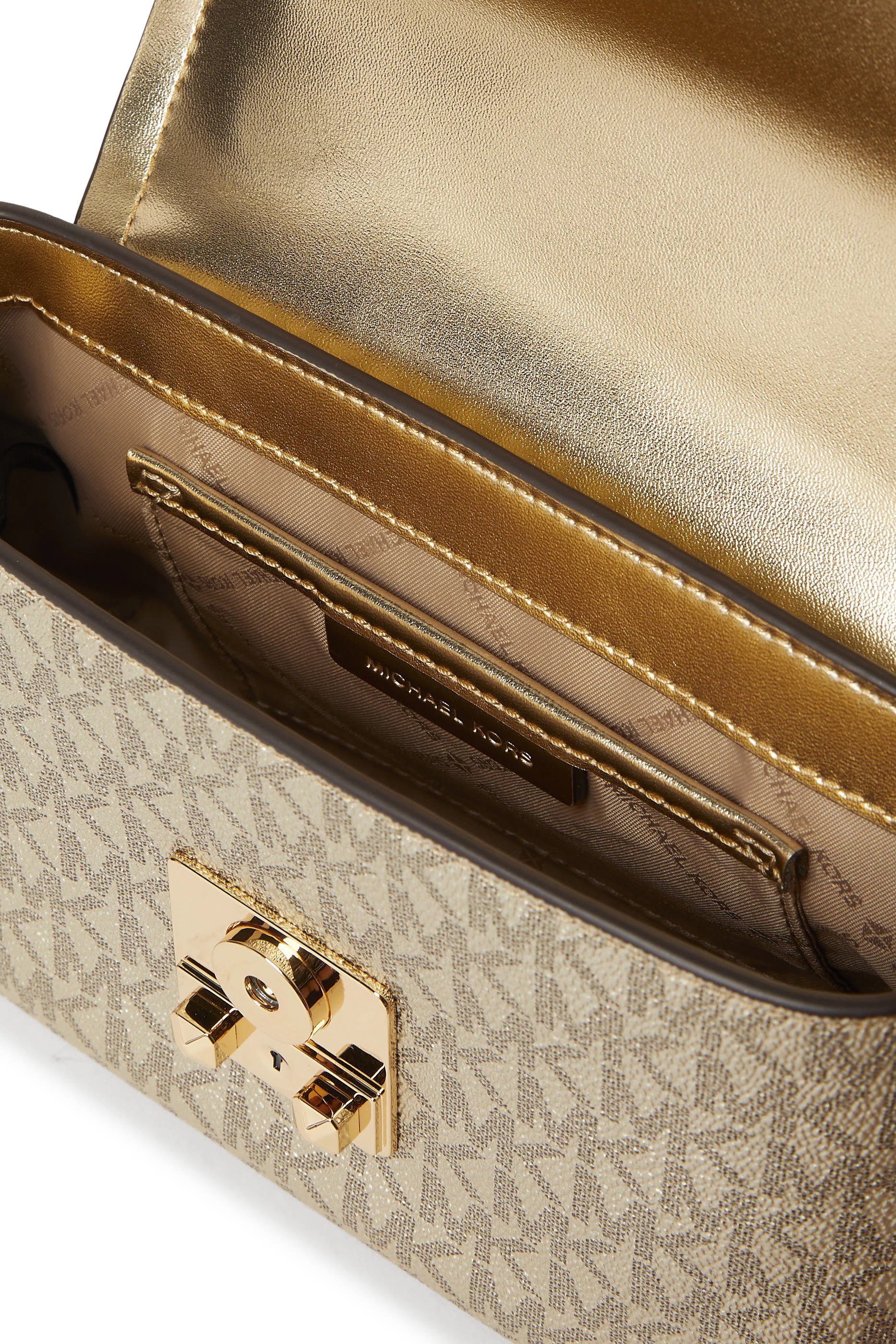 Tribeca Extra-Small Metallic Signature Logo Convertible Crossbody Bag