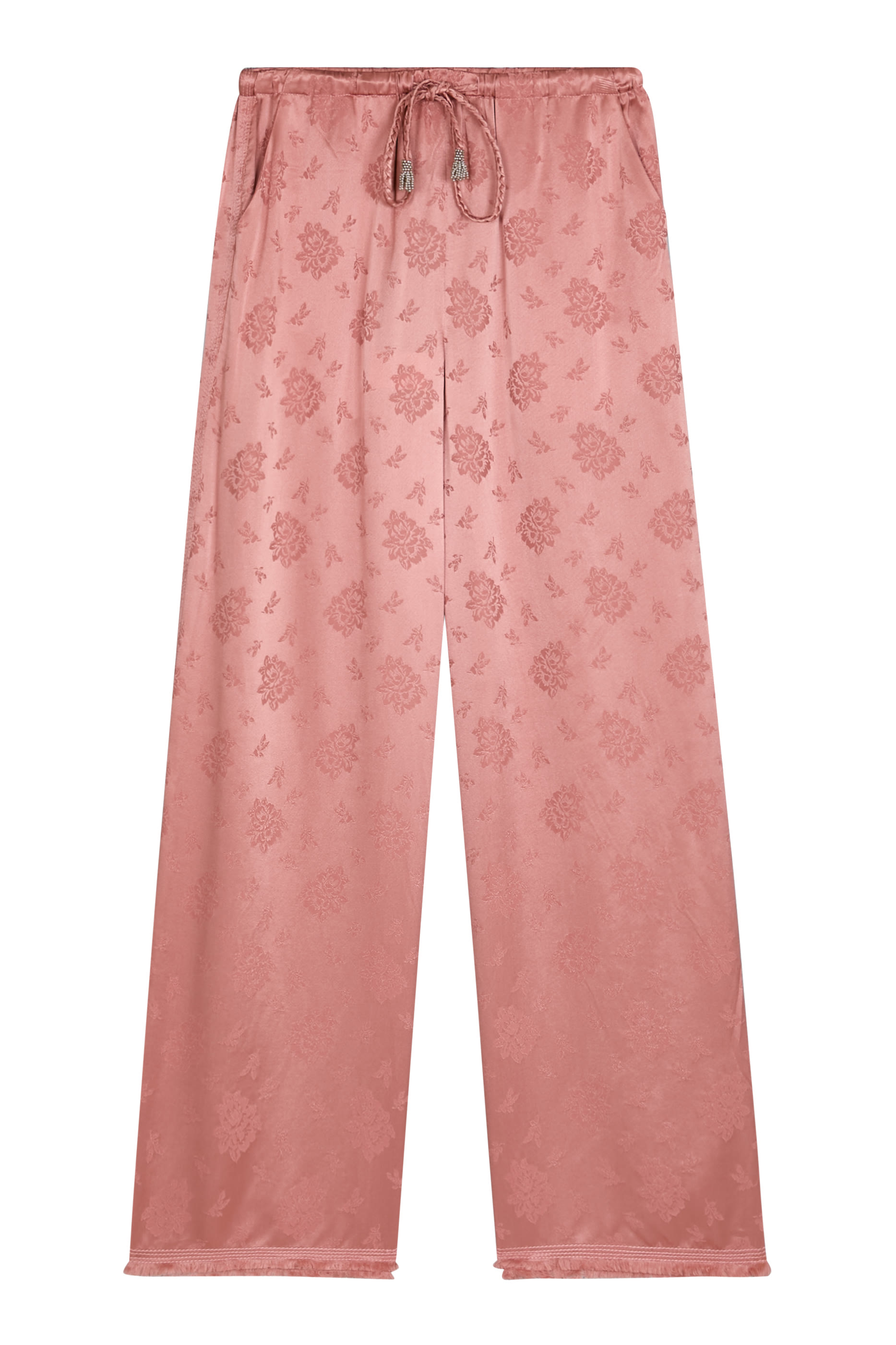 Floral Jacquard Pull-On Pants