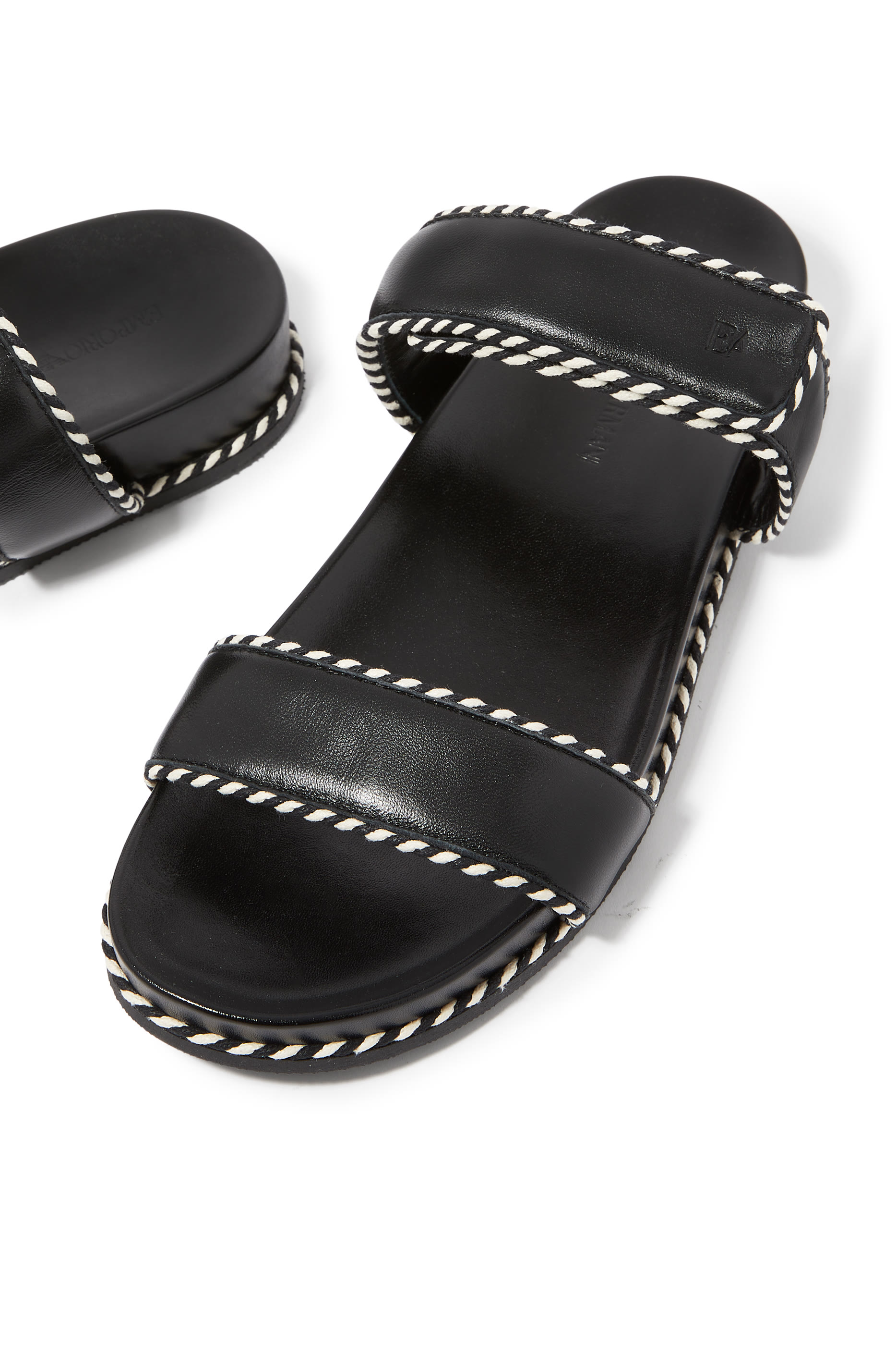 Two-Tone Edge Nappa-Leather Sandals
