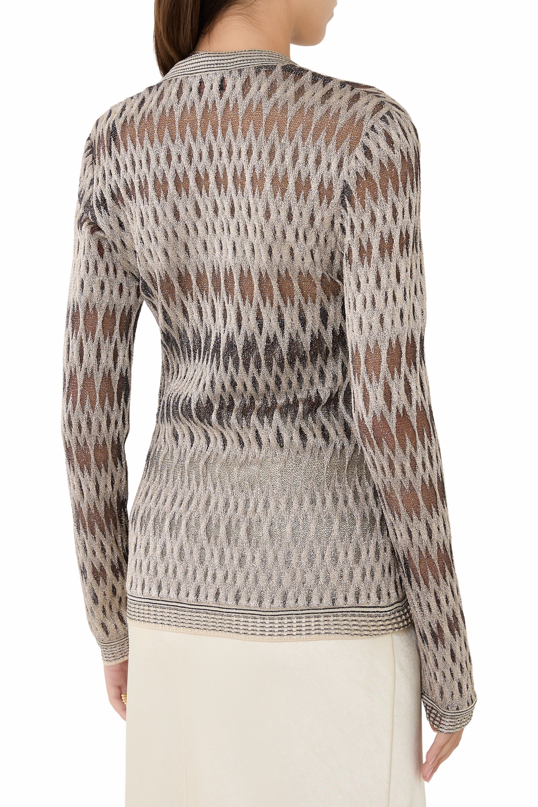 Zigzag Buttoned Cardigan