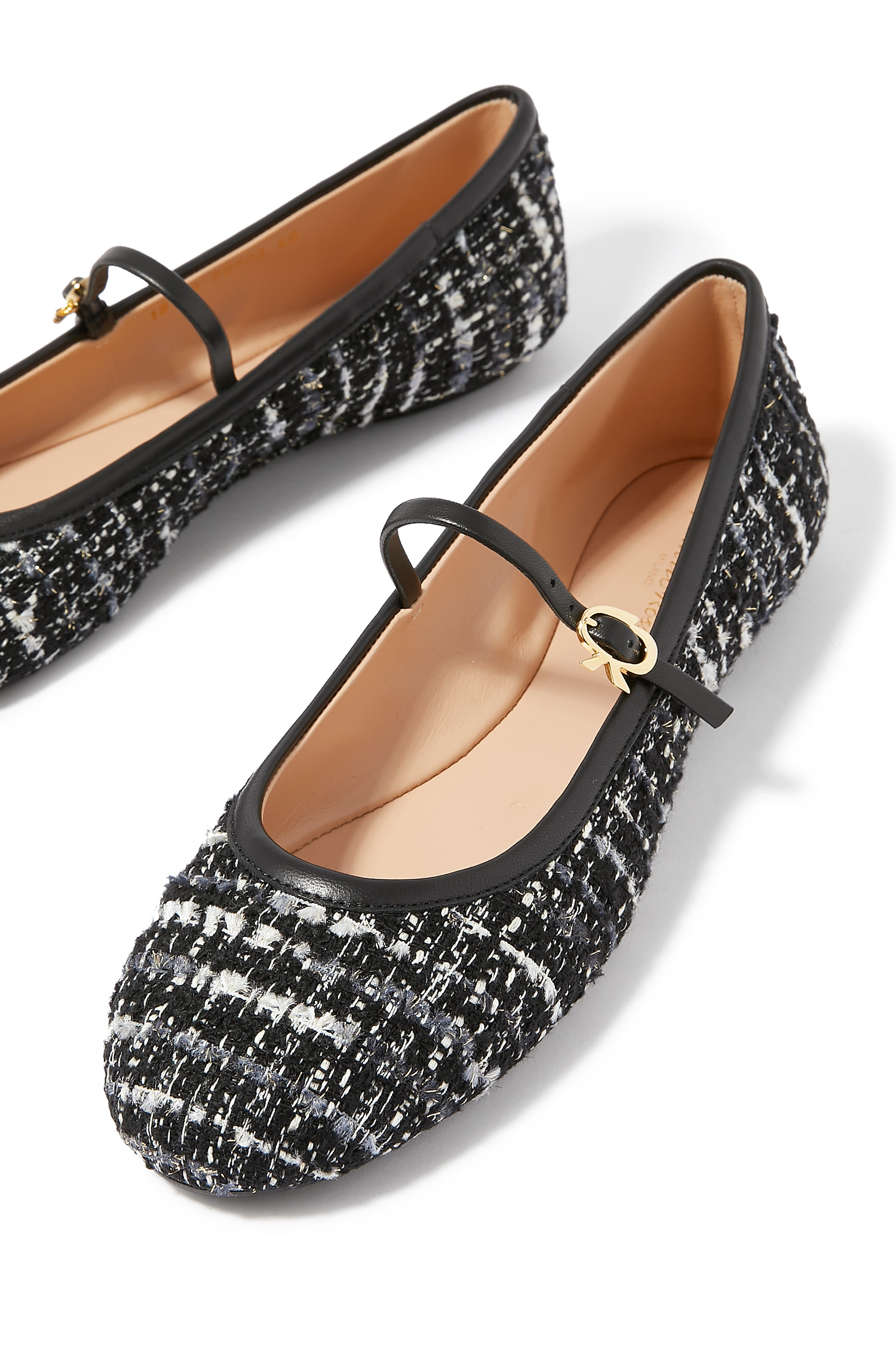 Carla Boucle Ribbon Strap Ballerina