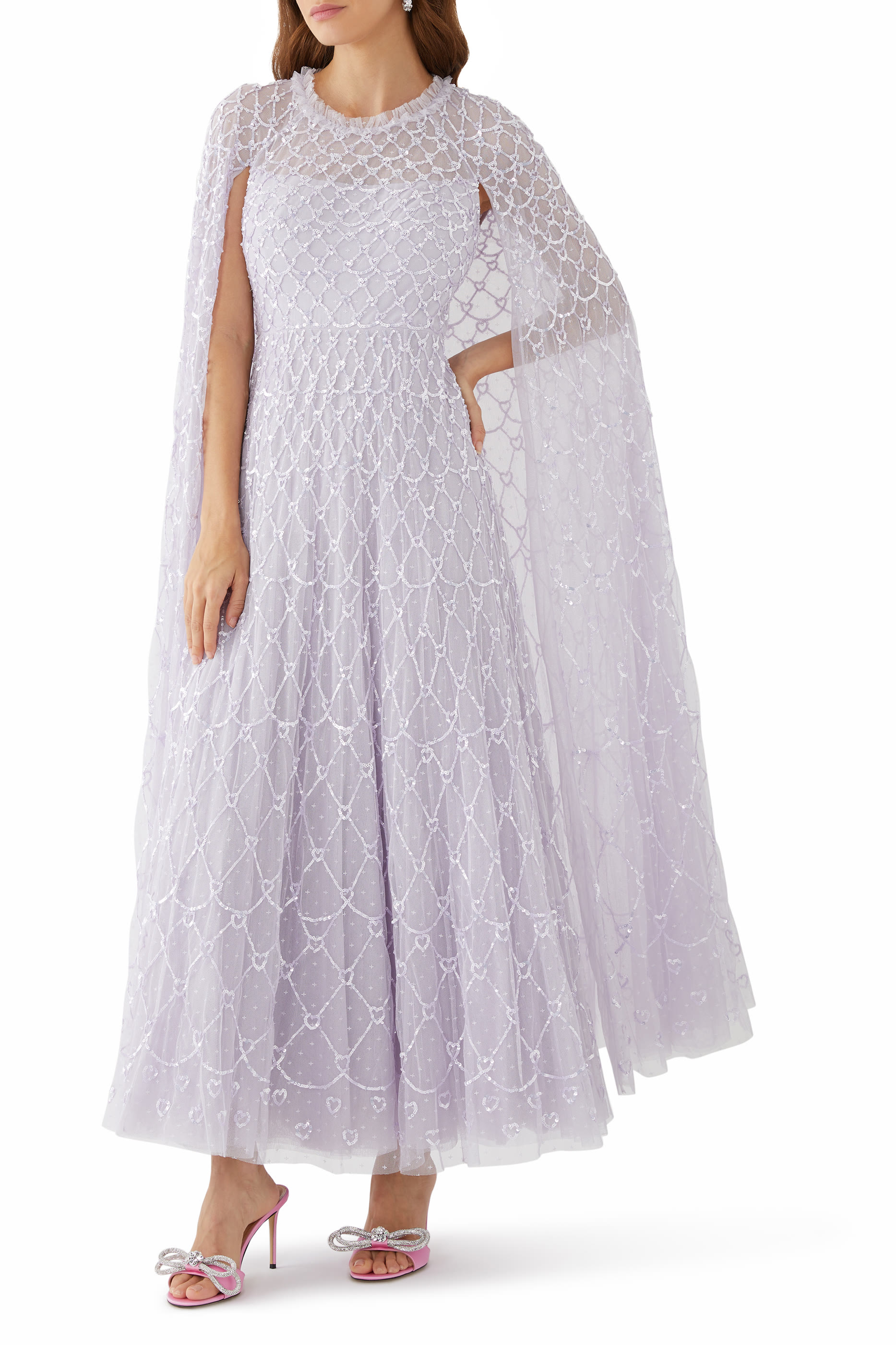 Heart Lattice Ankle Gown