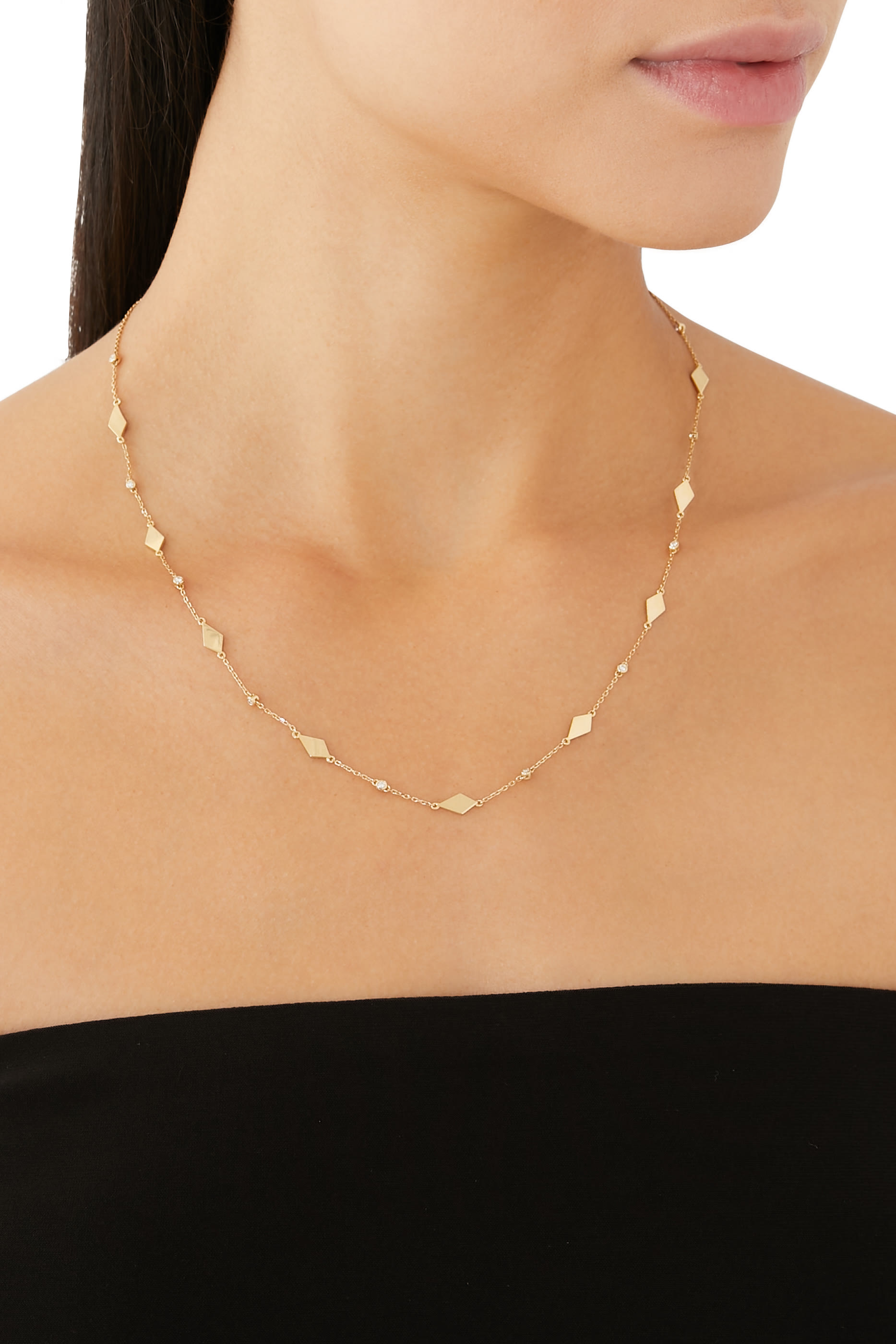 Mosaic Sautoir Necklace, 18k Yellow Gold