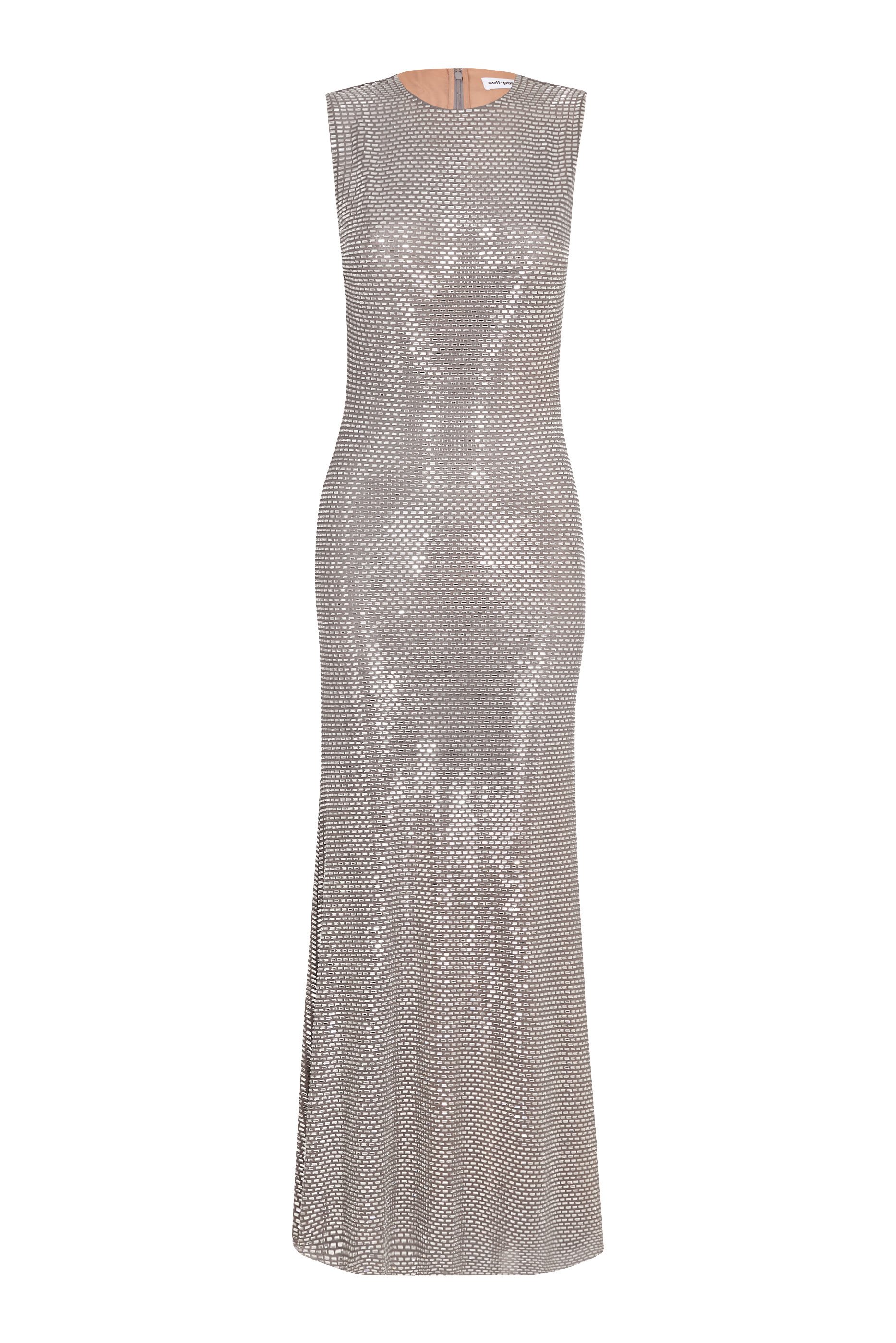 Rhinestone Mesh Midi Dress