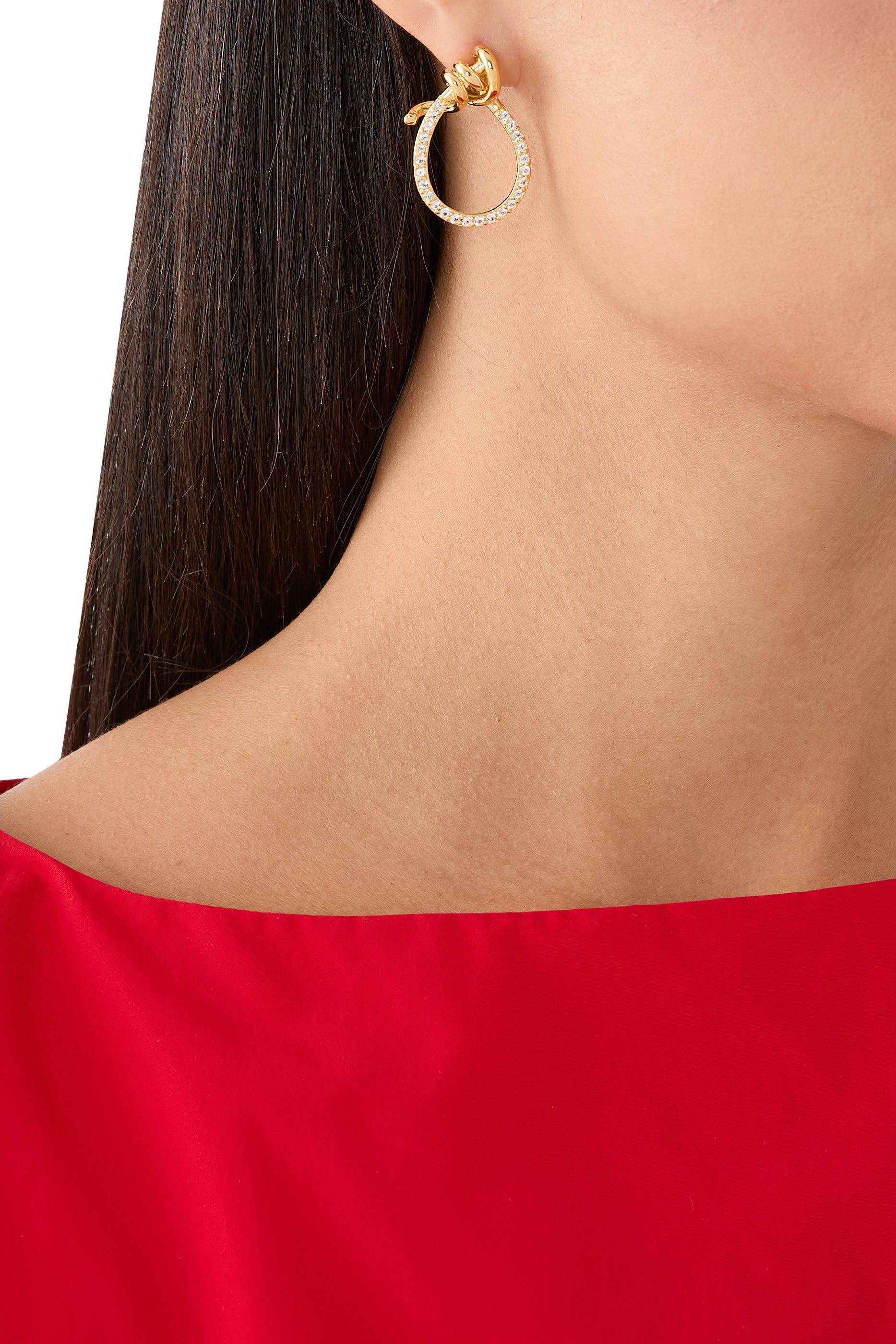 Notsobig Earrings, 18K Yellow Gold Vermeil on Recycled Sterling Silver & White Topaz