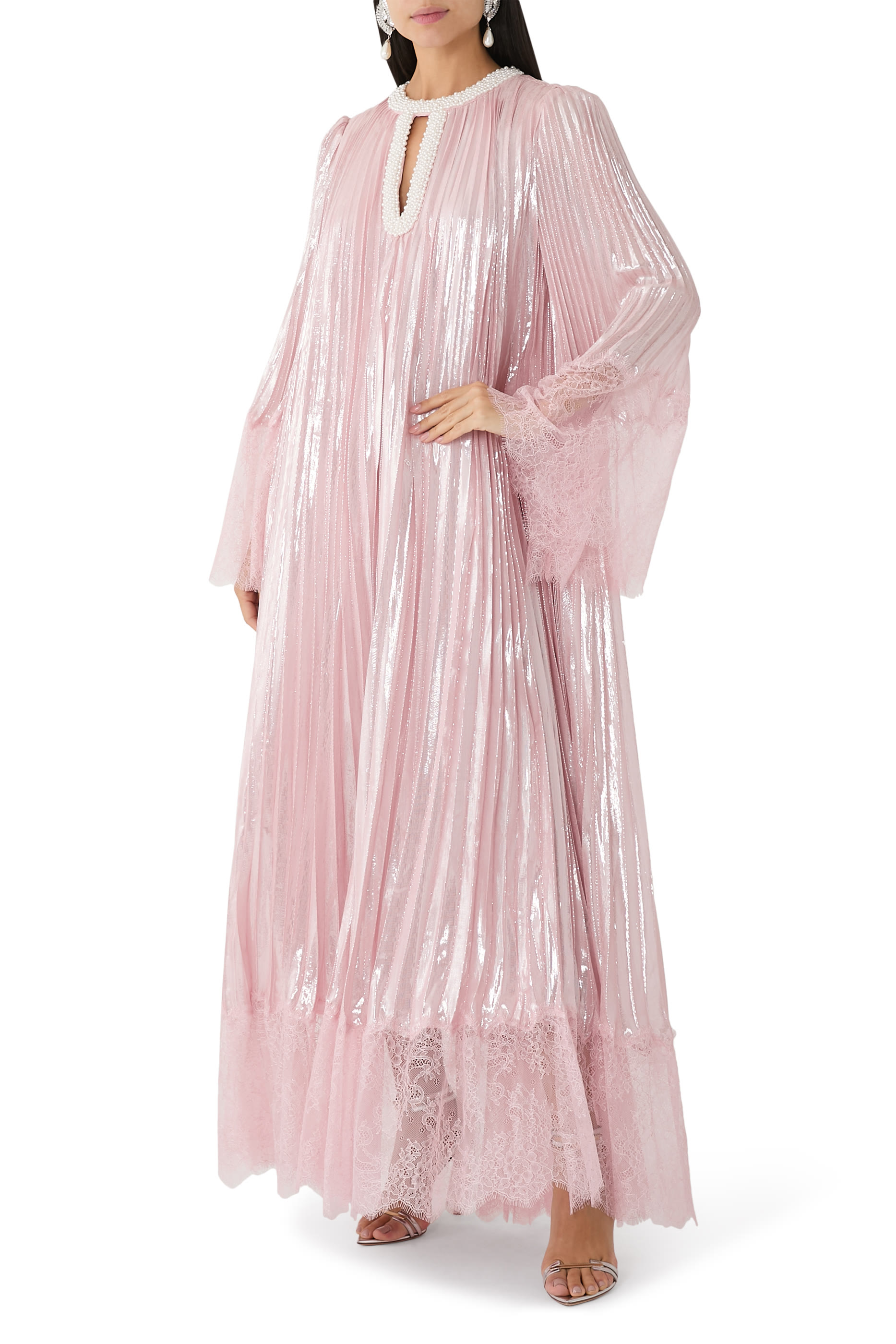 Metallic Pearl Maxi Dress