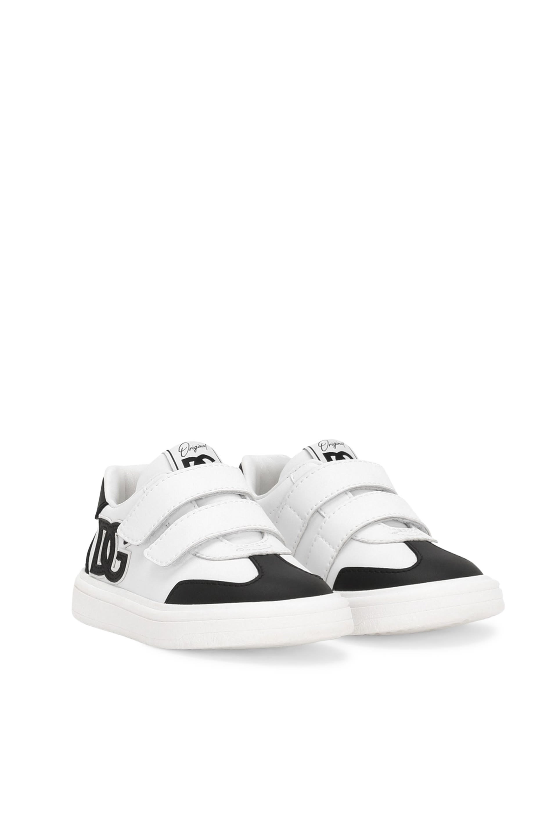 Kids DG Logo Calfskin Low-Top Sneakers