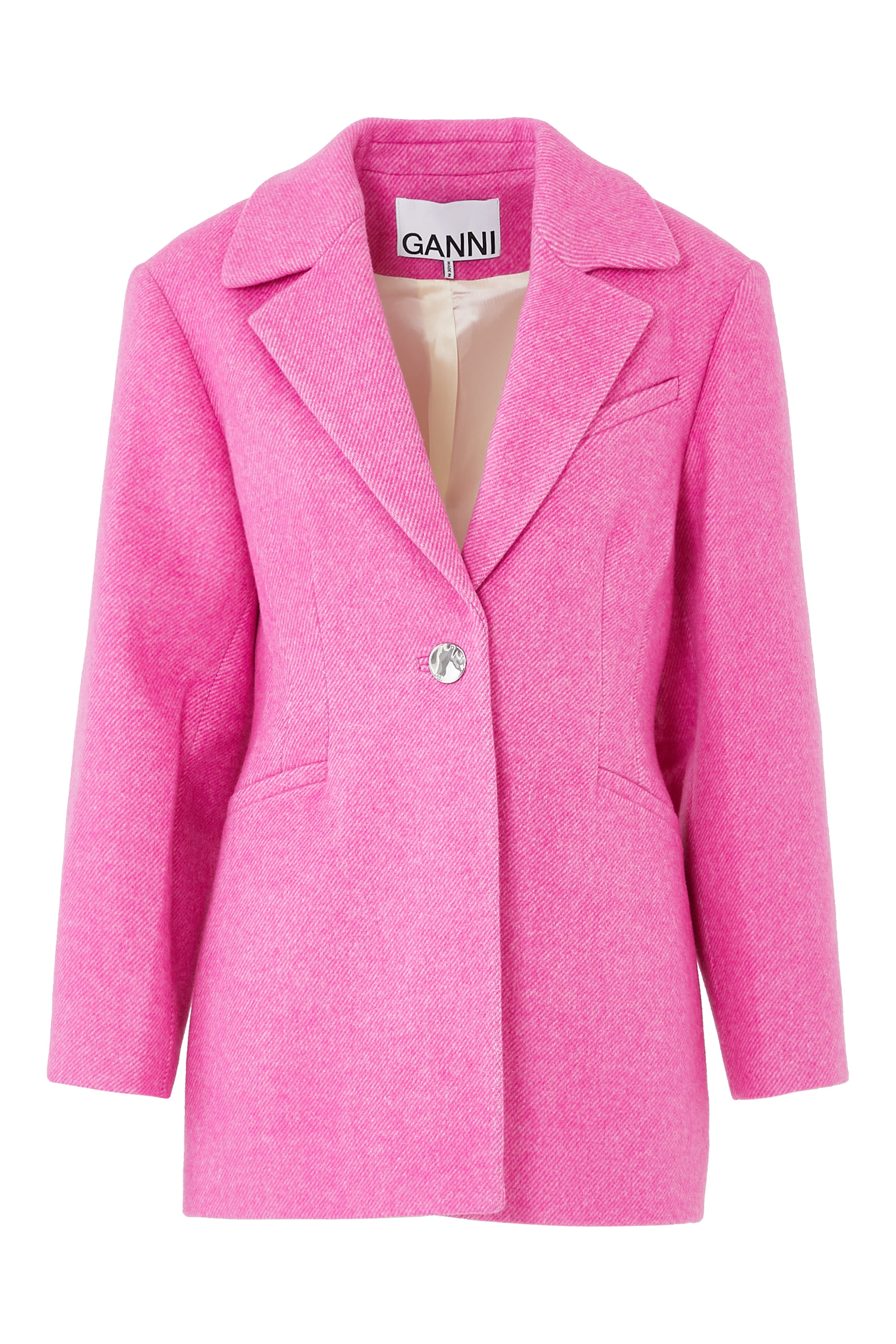 Twill Wool Suiting Fitted Blazer