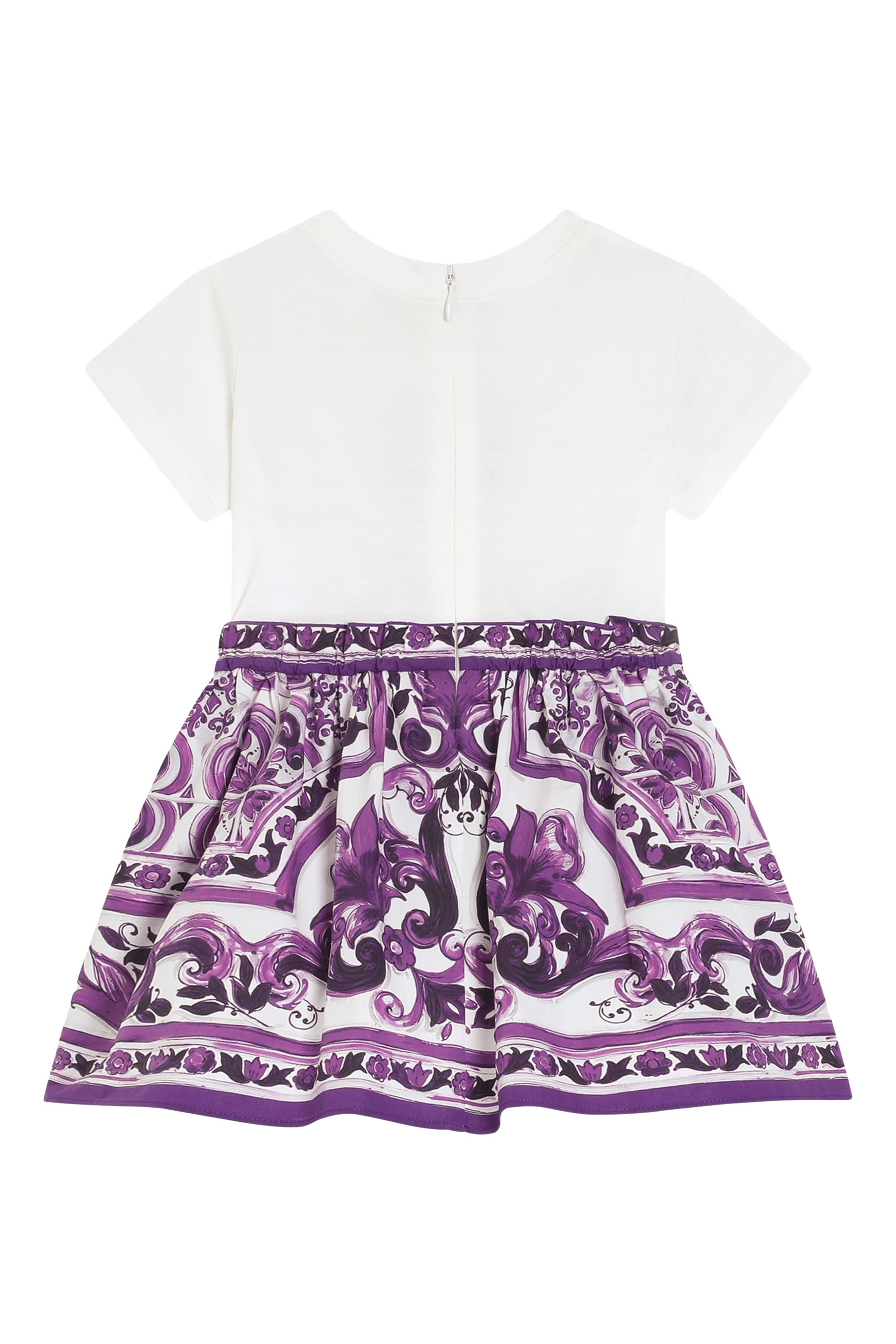 Kids Majolica-Print Poplin & Jersey Dress