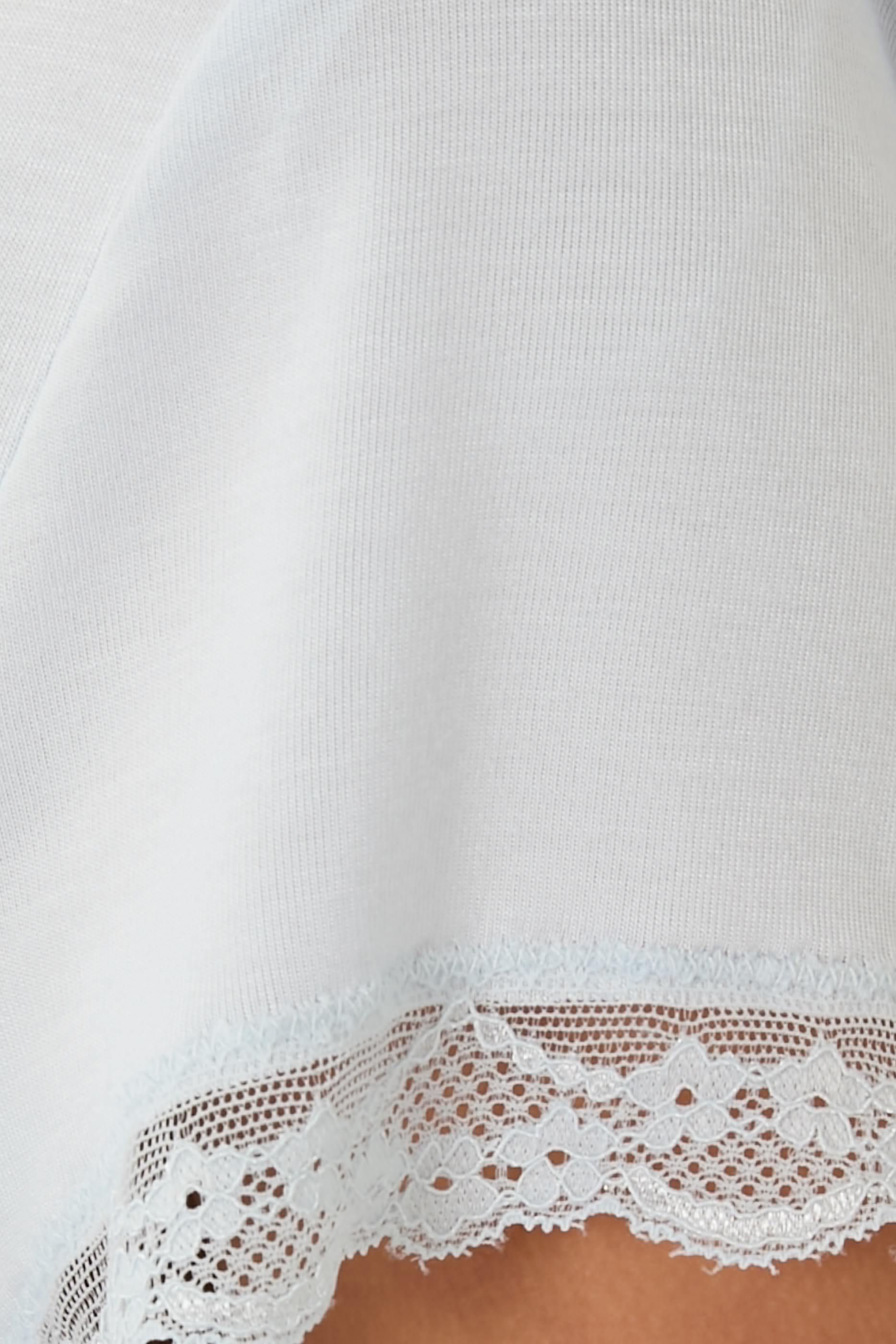 Jersey V-Neck Lace Trim Pajama Set