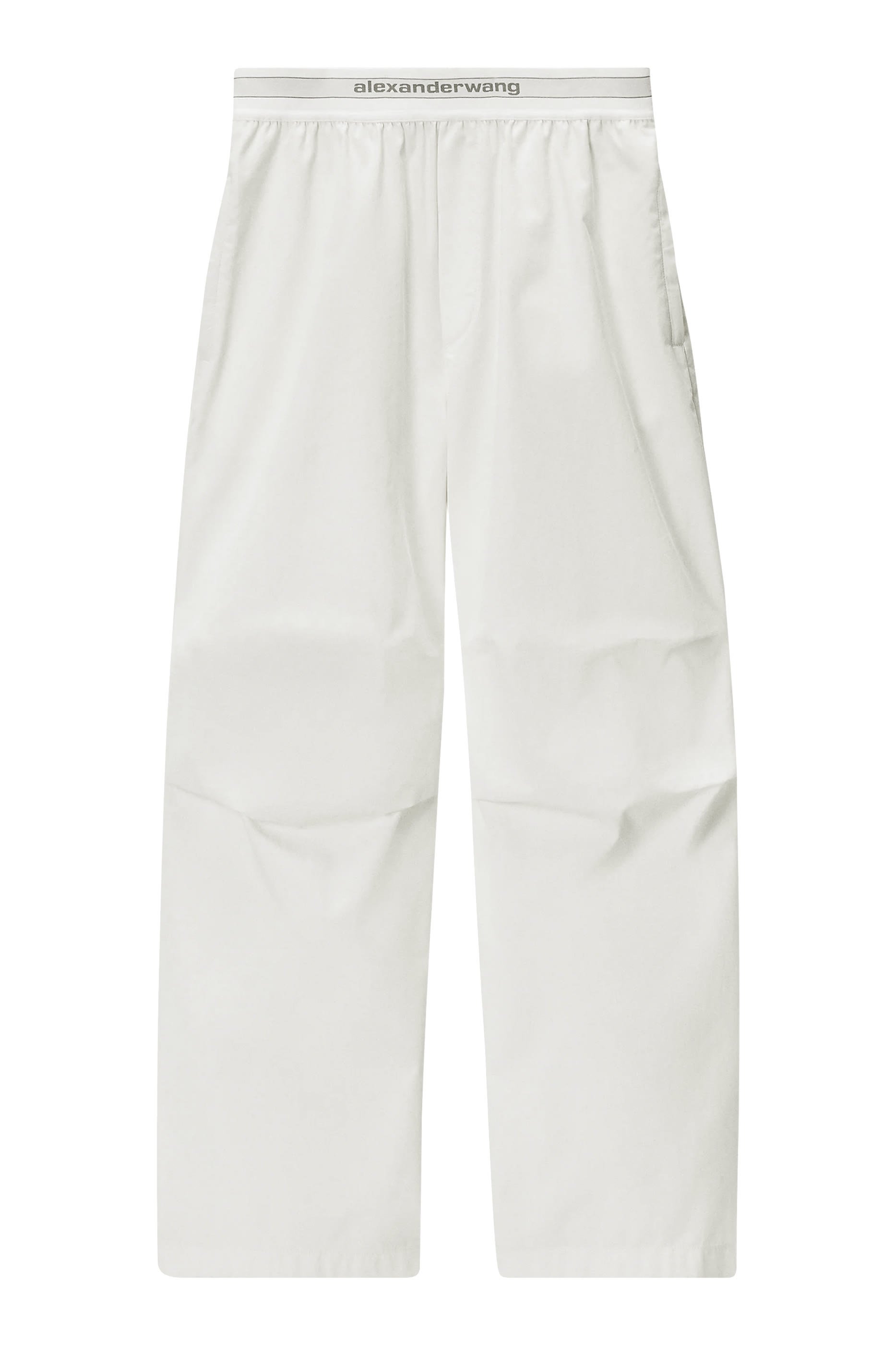 Logo Elastic Waist Pleated Wide-Leg Pant