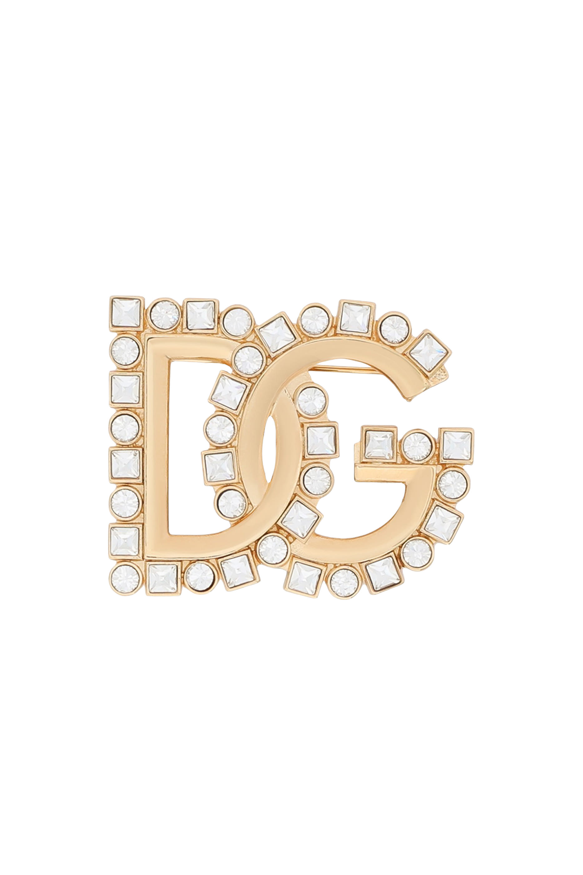 Brooch With Rhinestone-Detailed DG Logo