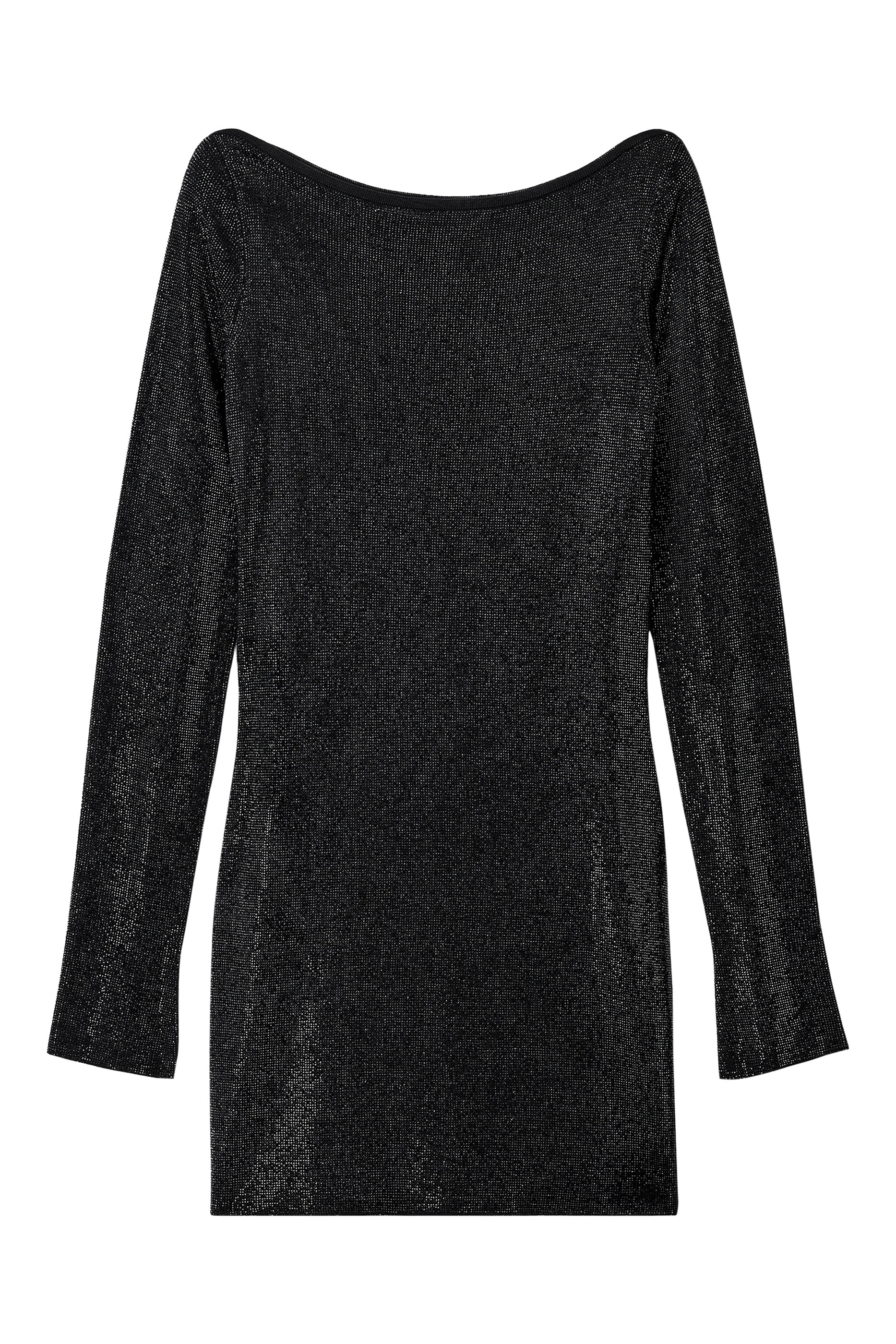 Clear Bead Long Sleeve Mini Dress