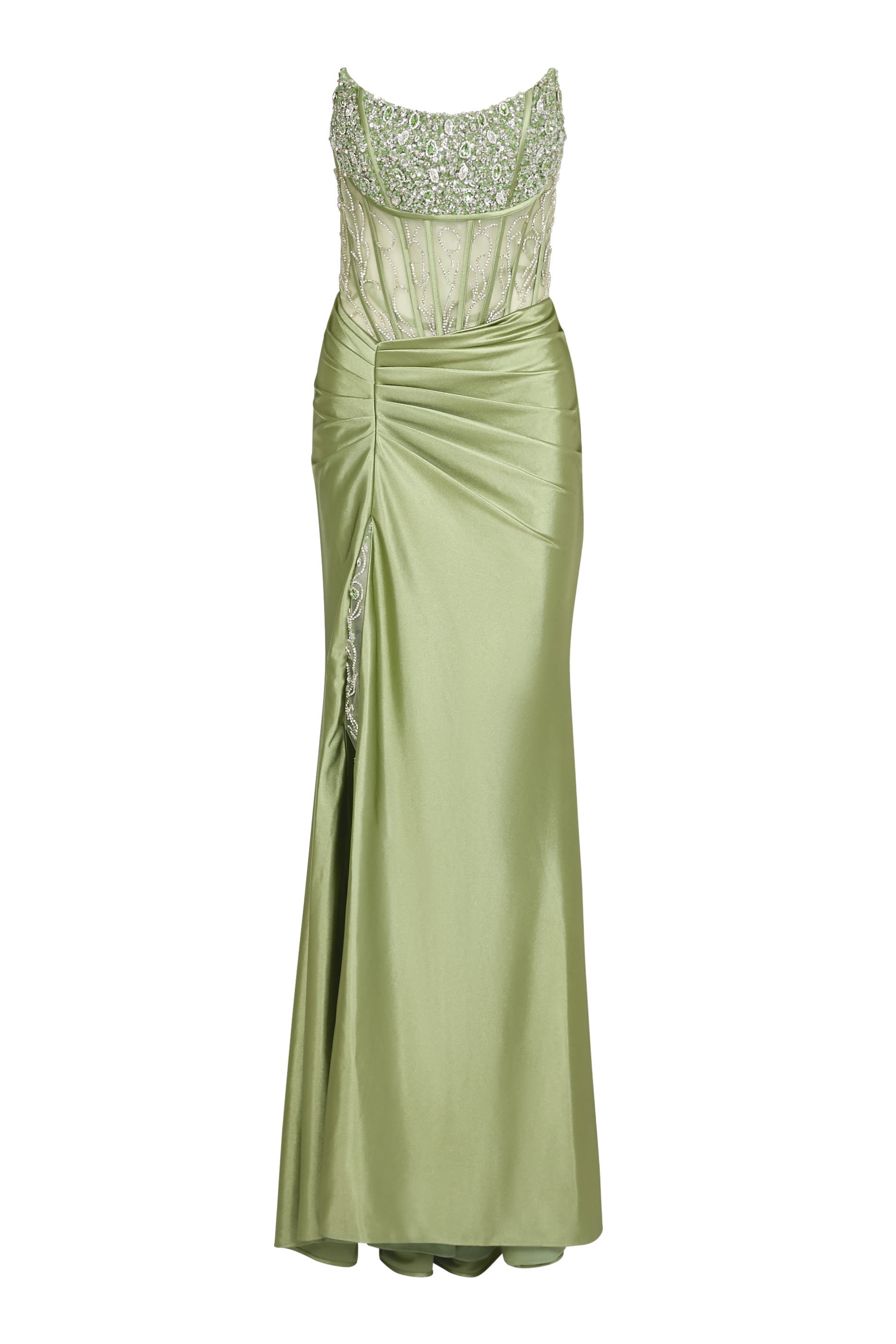 Crystal-Embellished Evening Dress